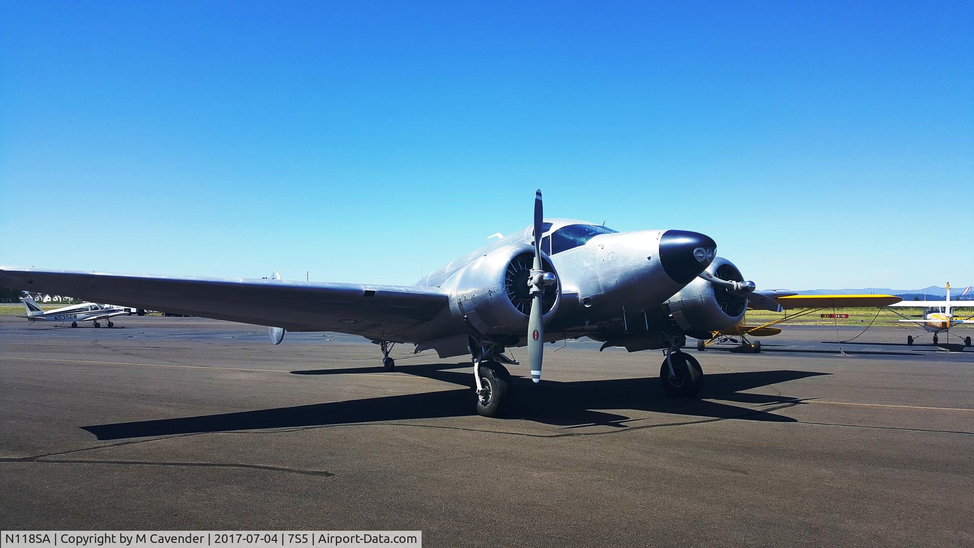 N118SA, 1954 Beech E18S C/N BA-14, Front 3/4