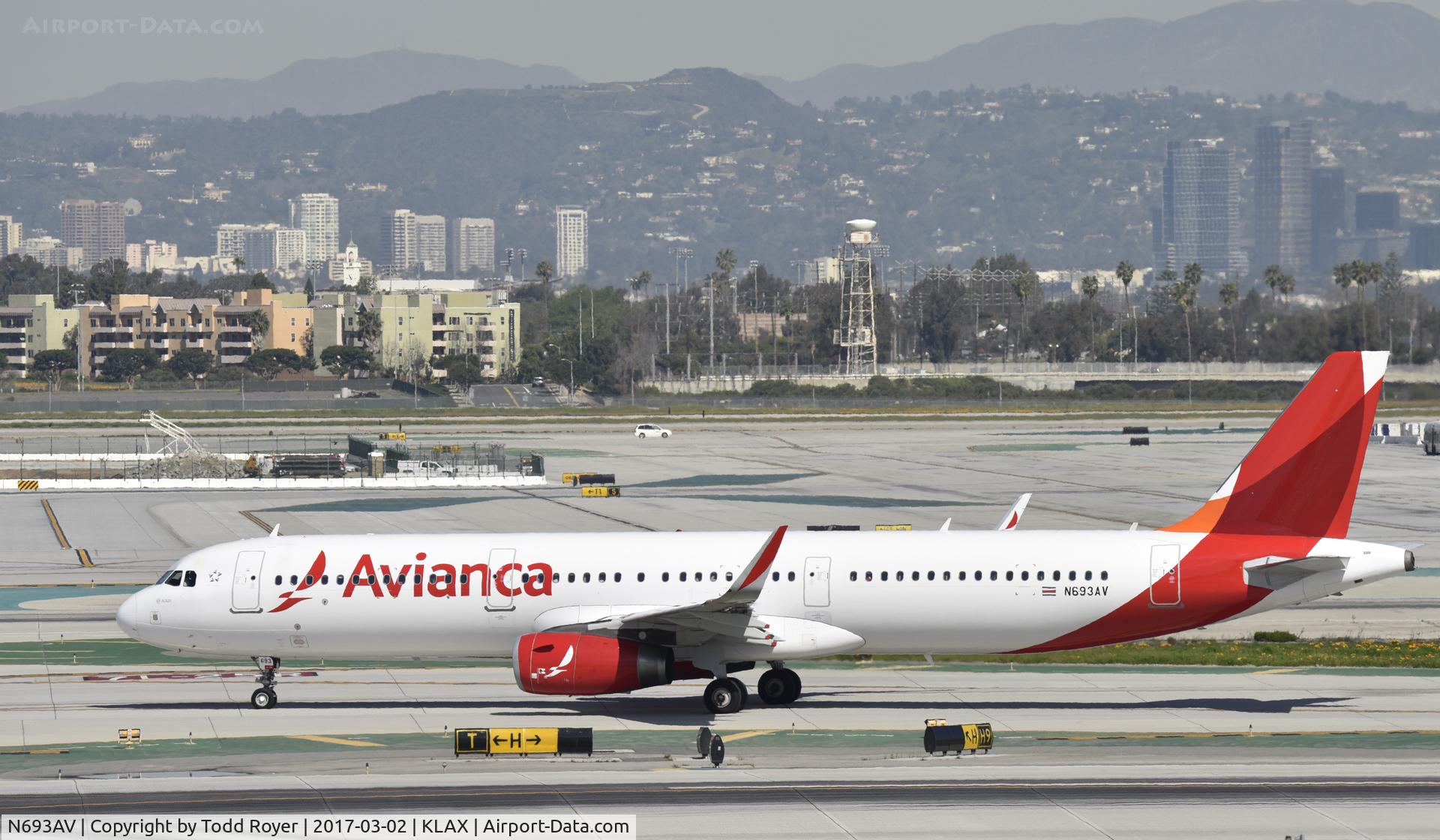 N693AV, 2014 Airbus A321-231 C/N 6002, Arrived at LAX on 25L