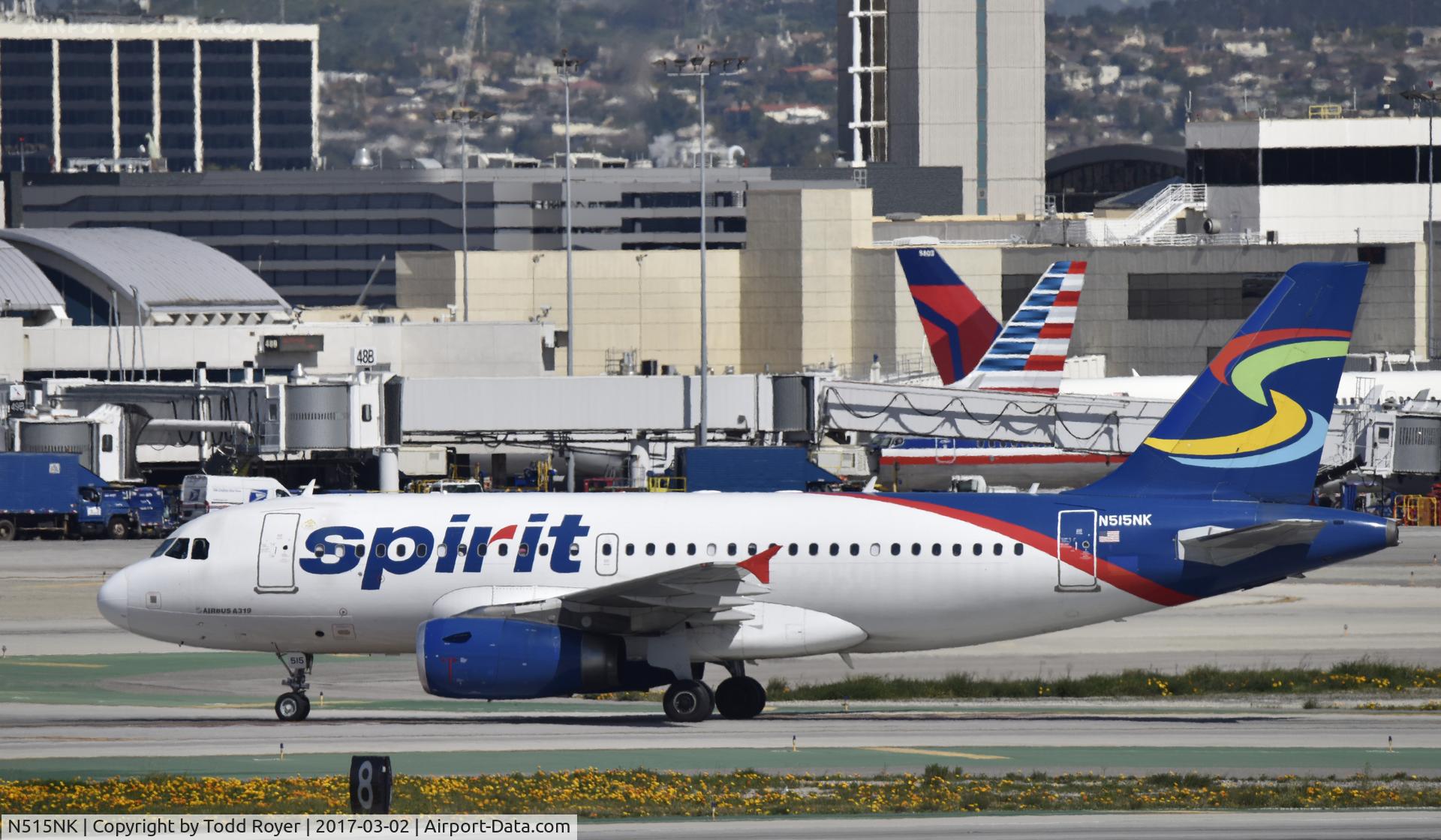 N515NK, 2006 Airbus A319-132 C/N 2698, Arrived at LAX on 25L