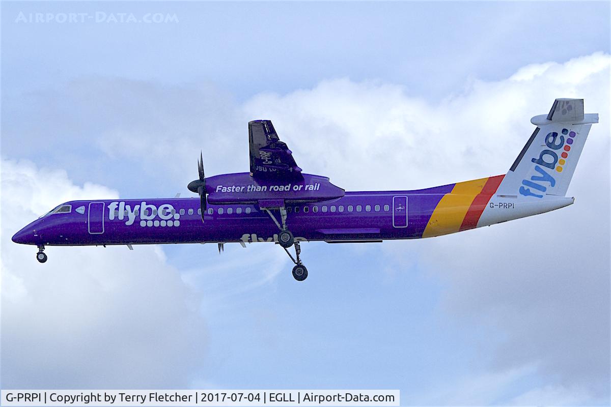 G-PRPI, 2008 Bombardier DHC-8-402 Dash 8 C/N 4204, On approach to London Heathrow