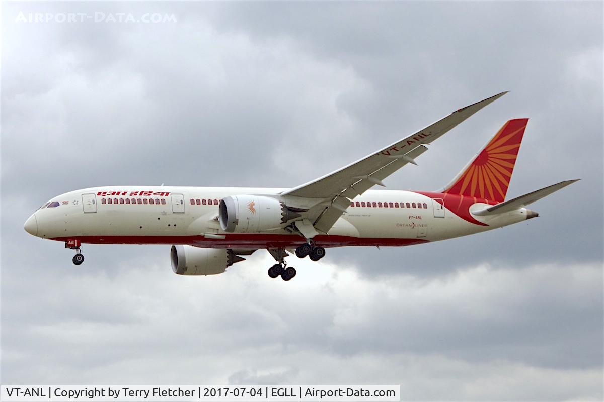 VT-ANL, 2012 Boeing 787-8 Dreamliner C/N 36283, On approach to London Heathrow
