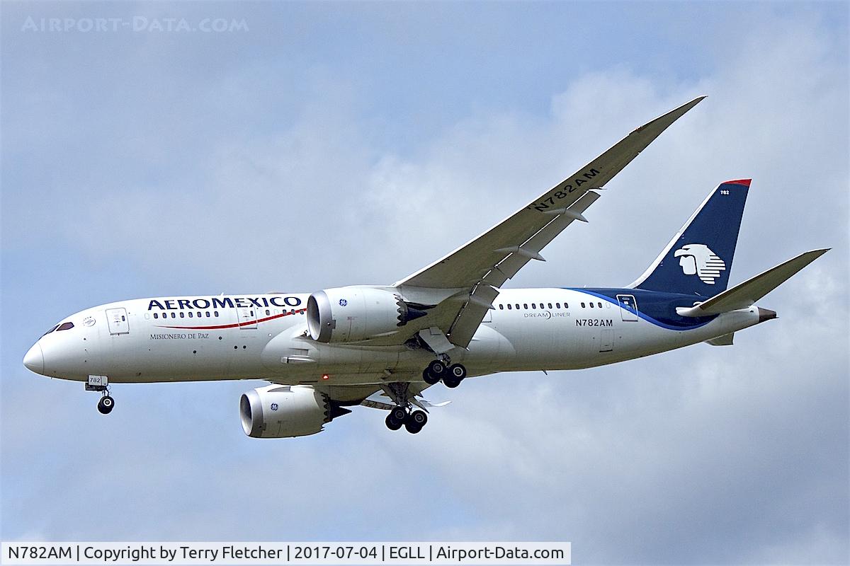 N782AM, 2015 Boeing 787-8 Dreamliner C/N 37165, On approach to London Heathrow