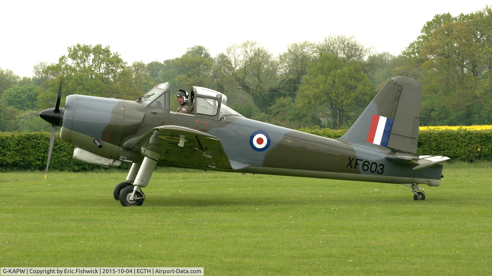 G-KAPW, 1955 Percival P-56 Provost T.1 C/N PAC/56/311, 1. G-KAPW at The Shuttleworth 'Uncovered' Airshow (Finale,) Oct. 2015.