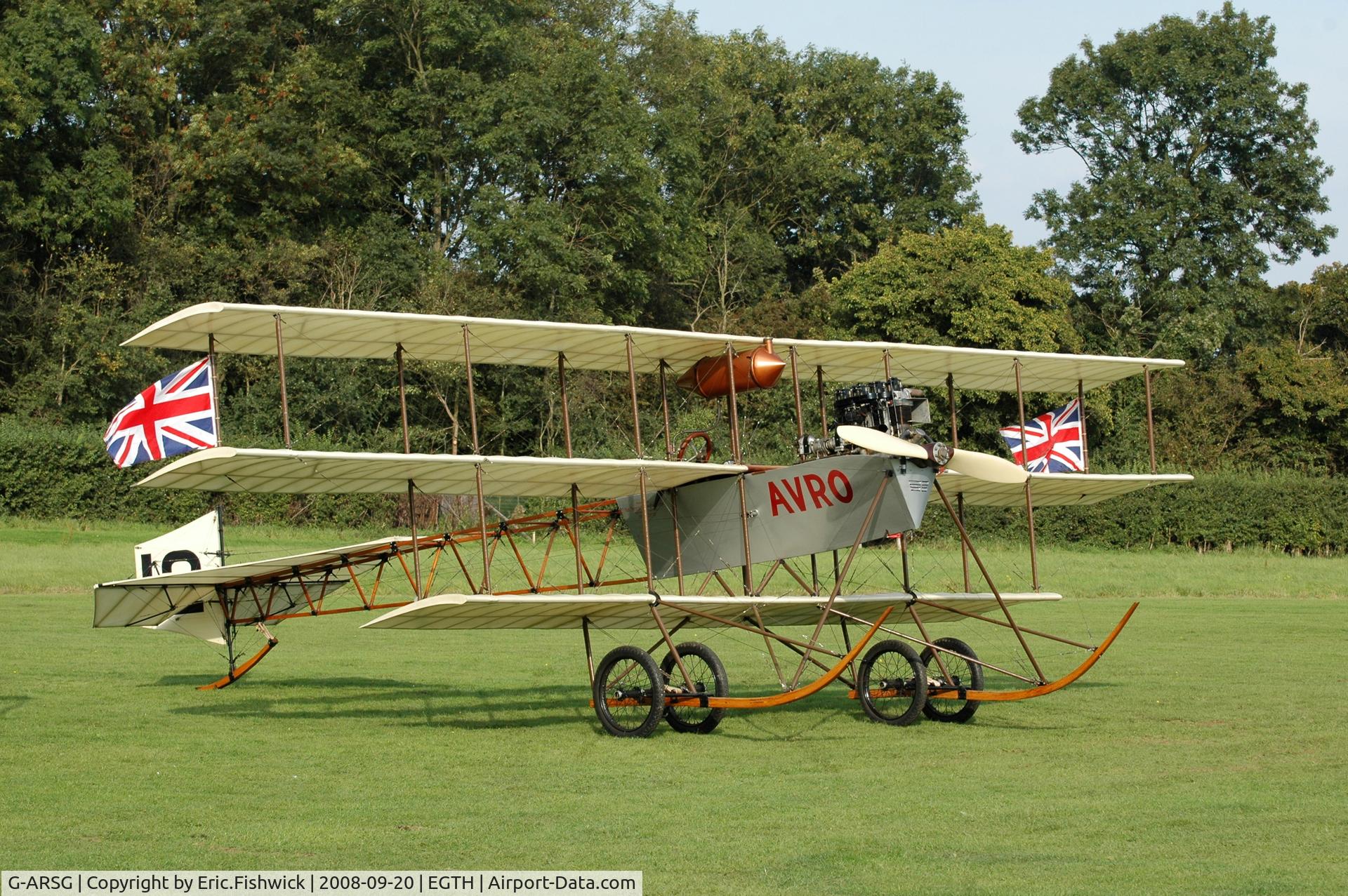 G-ARSG, 1964 Avro Roe Triplane Type IV replica C/N TRI.1, 3. BAPC001 at Shuttleworth Collection Evening Air Display