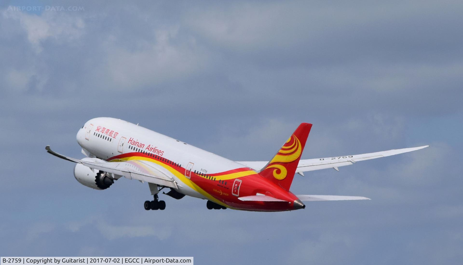 B-2759, 2015 Boeing 787-8 Dreamliner Dreamliner C/N 38056, At Manchester