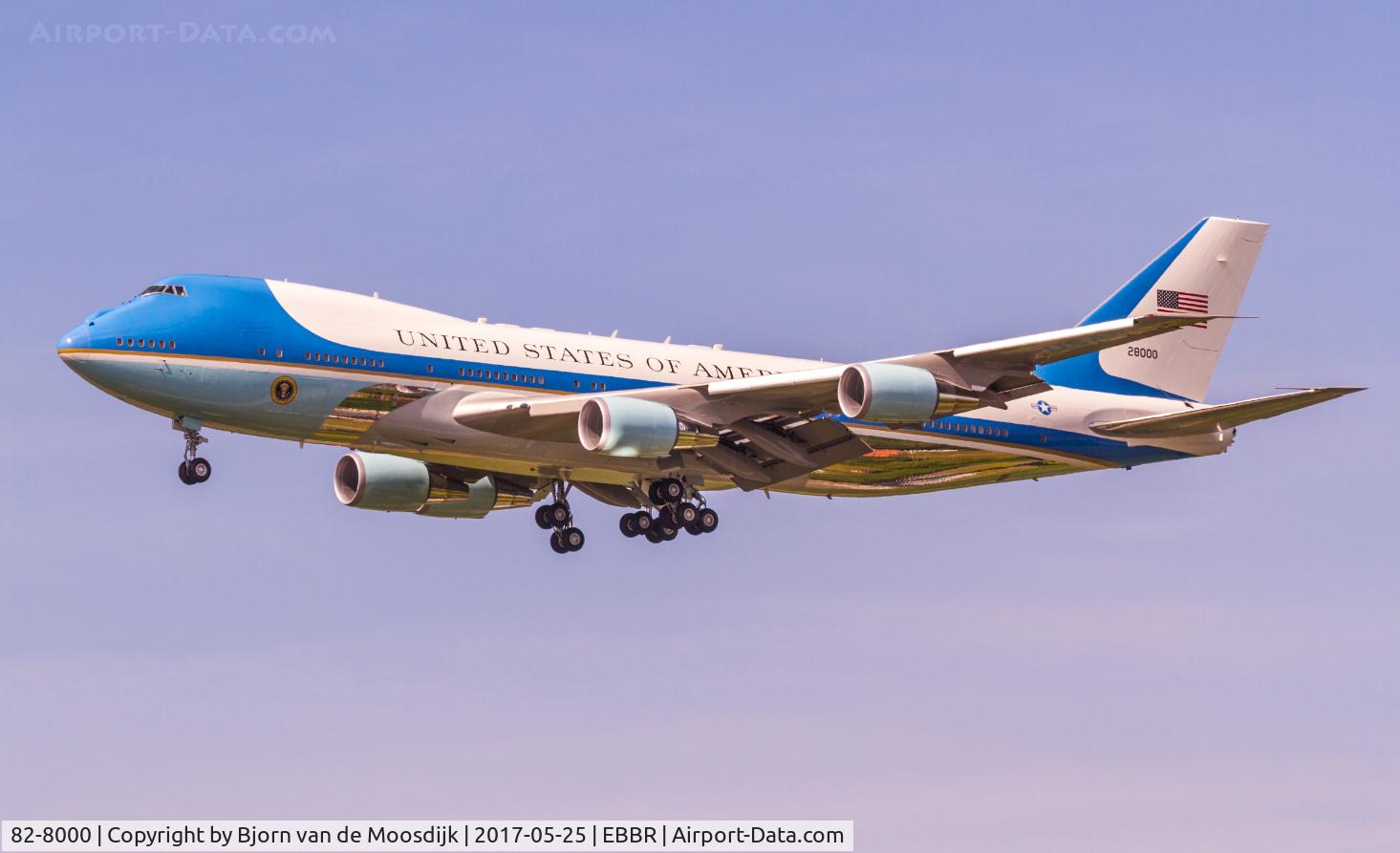 82-8000, 1987 Boeing VC-25A (747-2G4B) C/N 23824, SAM45 visits Brussels