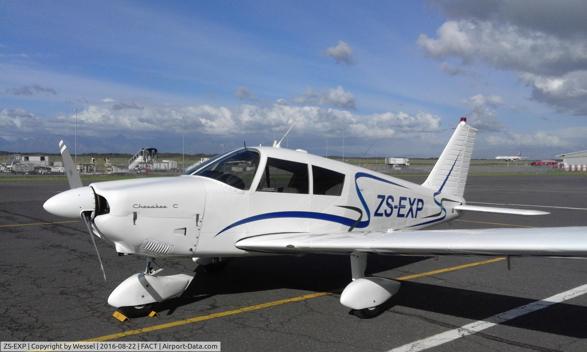 ZS-EXP, Piper PA-28-180 Cherokee C C/N 28-3826, EXP at the AGA hangar, Cape Town International Airport.