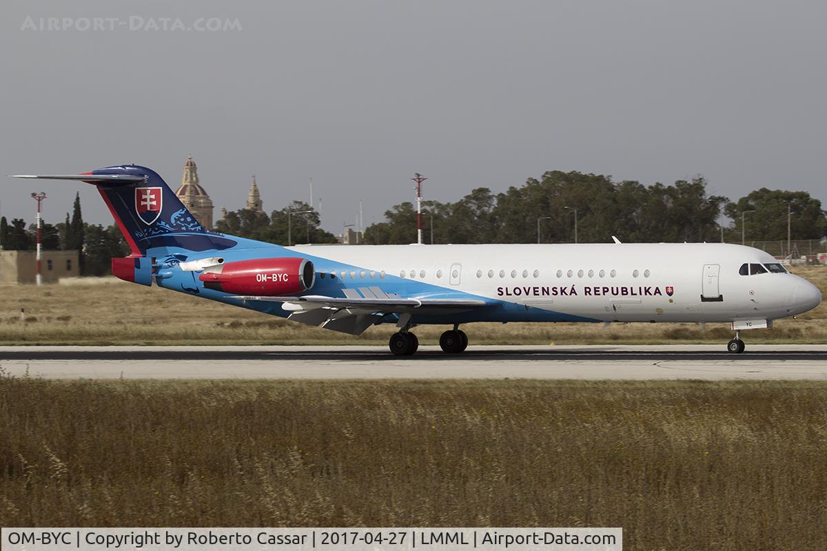 OM-BYC, 1991 Fokker 100 (F-28-0100) C/N 11368, Runway 31