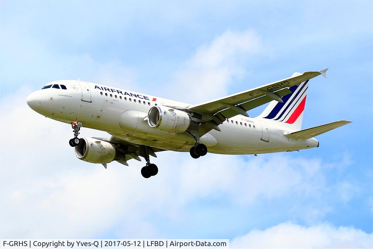 F-GRHS, 2001 Airbus A319-111 C/N 1444, Airbus A319-111, On final rwy 23, Bordeaux-Mérignac airport (LFBD-BOD)