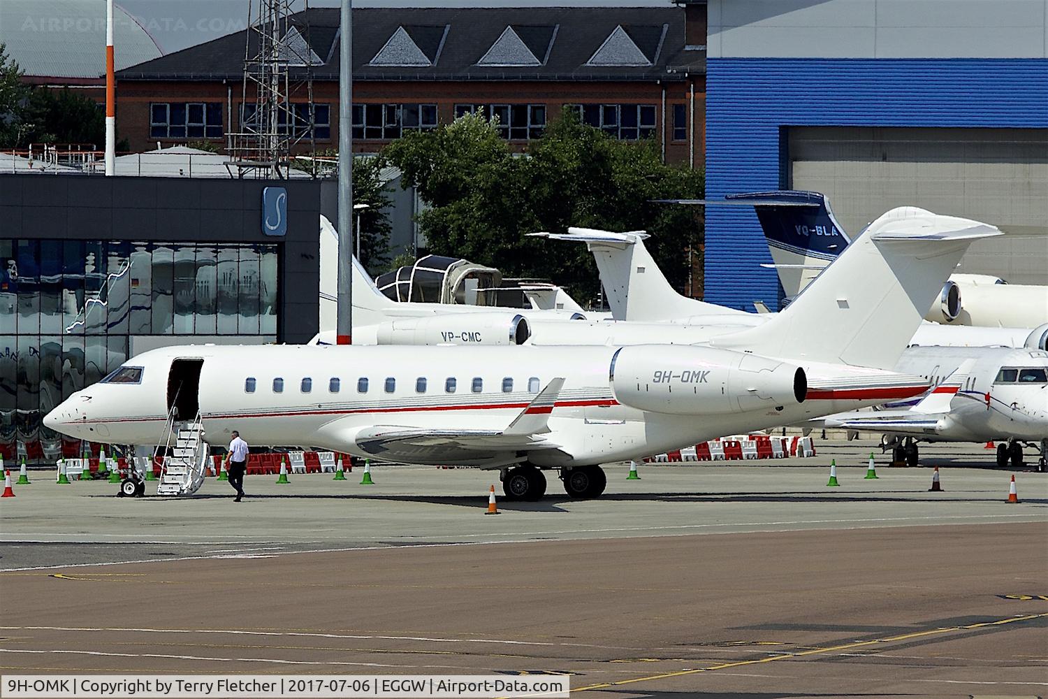 9H-OMK, Bombardier BD700-1A10 Global Express C/N 9578, At London Luton