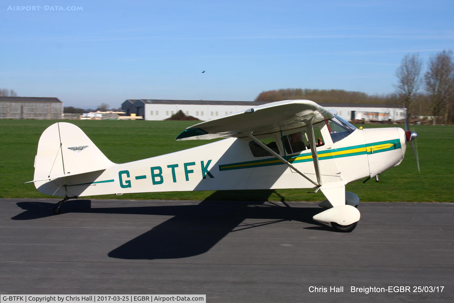 G-BTFK, 1947 Taylorcraft BC-12D Twosome C/N 10540, at Breighton