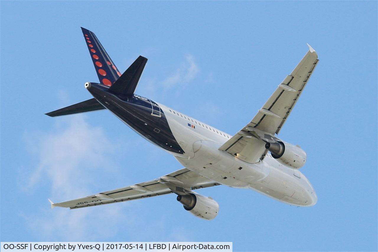 OO-SSF, 2006 Airbus A319-111 C/N 2763, Airbus A319-111, Take off rwy 05, Bordeaux-Mérignac airport (LFBD-BOD)
