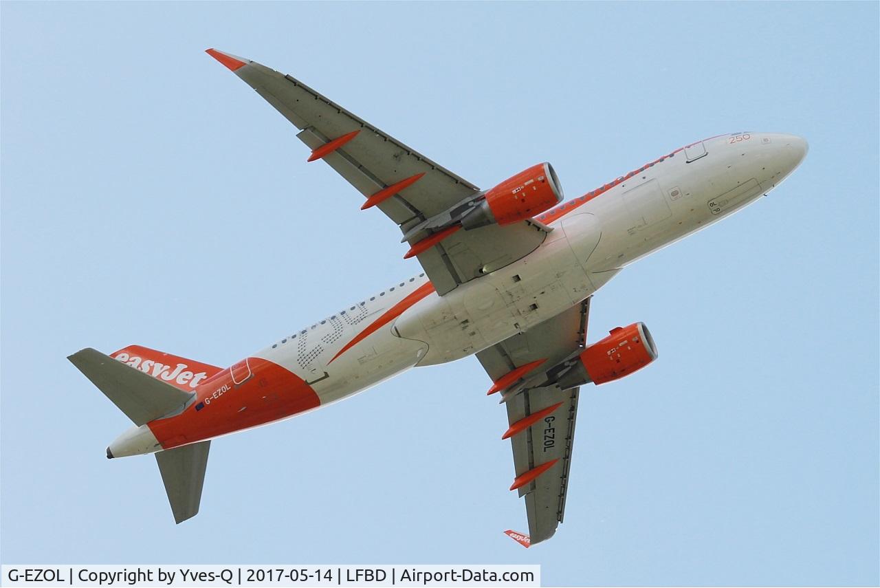 G-EZOL, 2015 Airbus A320-214 C/N 6572, Airbus A320-214, Take off rwy 05, Bordeaux-Mérignac airport (LFBD-BOD)