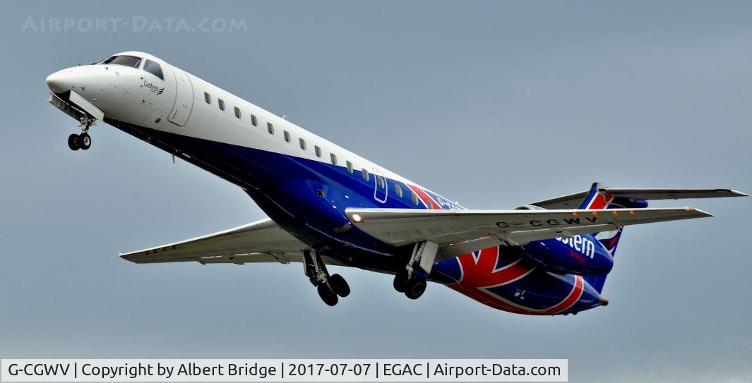 G-CGWV, 2000 Embraer ERJ-145MP (EMB-145MP) C/N 145362, Belfast City.  Eastern Airways G-CGWV departing to the Isle of Man.