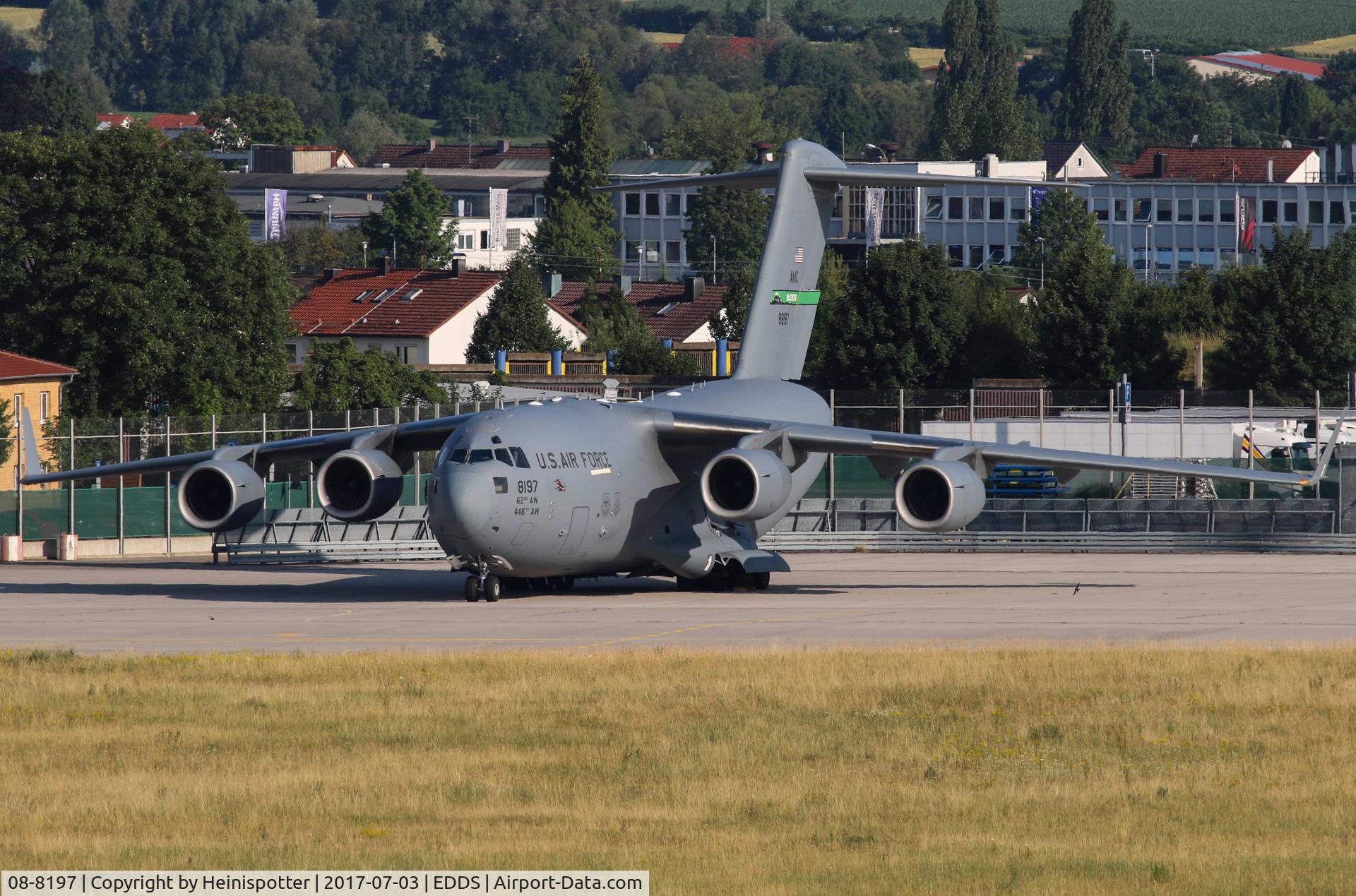 08-8197, 2008 Boeing C-17A Globemaster III C/N 50220/F219/P197, 08-8197 at Stuttgart Airport.