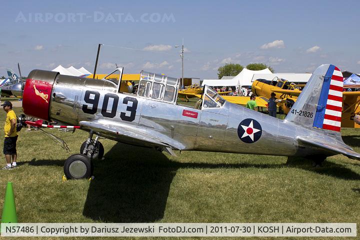 N57486, 1942 Consolidated Vultee BT-13A Valiant C/N 5665, Consolidated Vultee BT-13A Valiant Playmate CN 5665, N57486