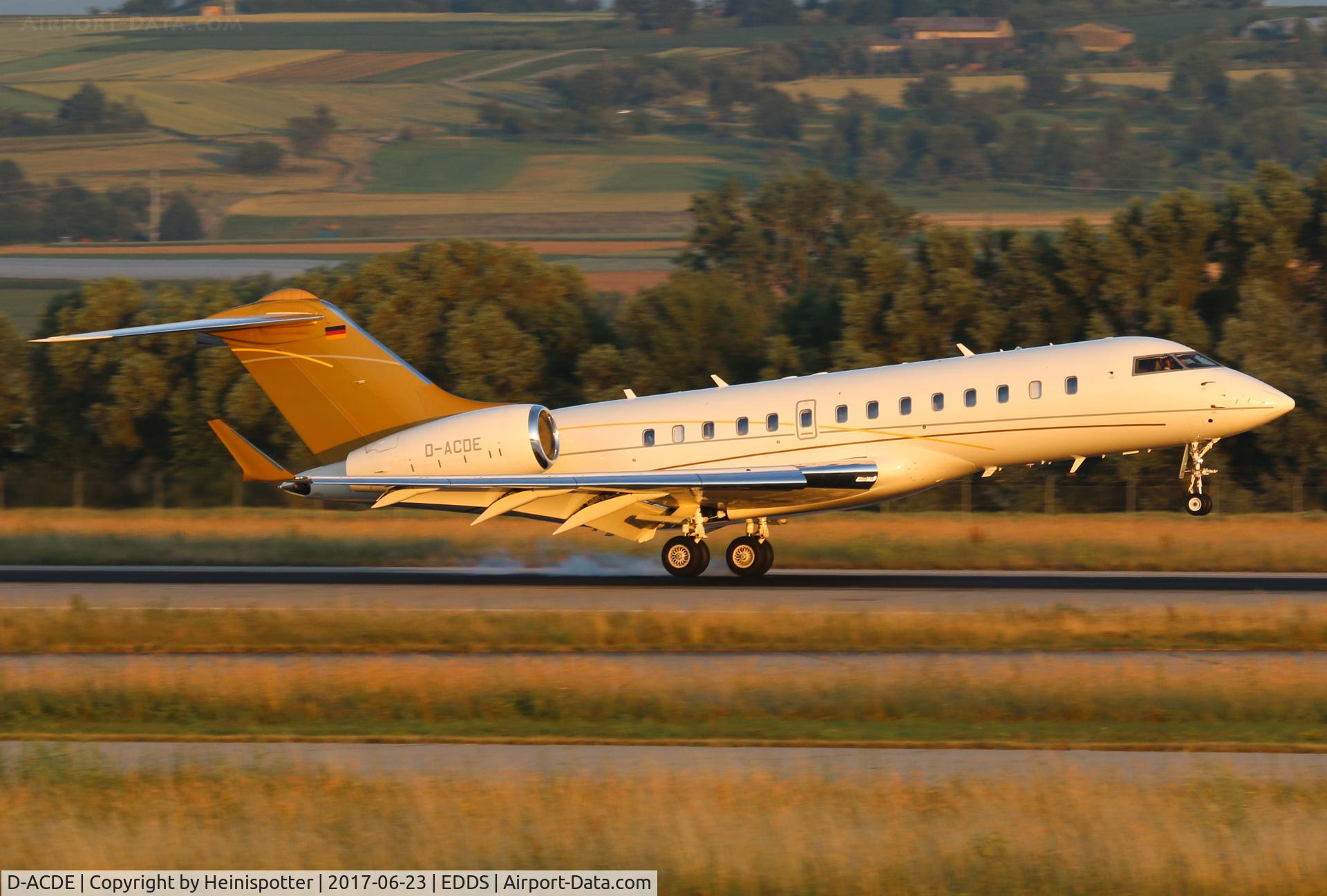 D-ACDE, 2010 Bombardier BD-700-1A11 Global Express C/N 9405, D-ACDE at Stuttgart Airport.