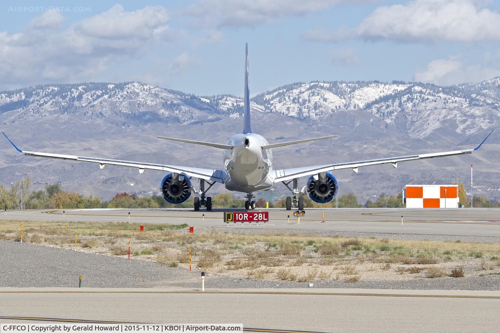 C-FFCO, 2015 Bombardier CSeries CS100 (BD-500-1A10) C/N 50006, Turning ontoRWY 10R.