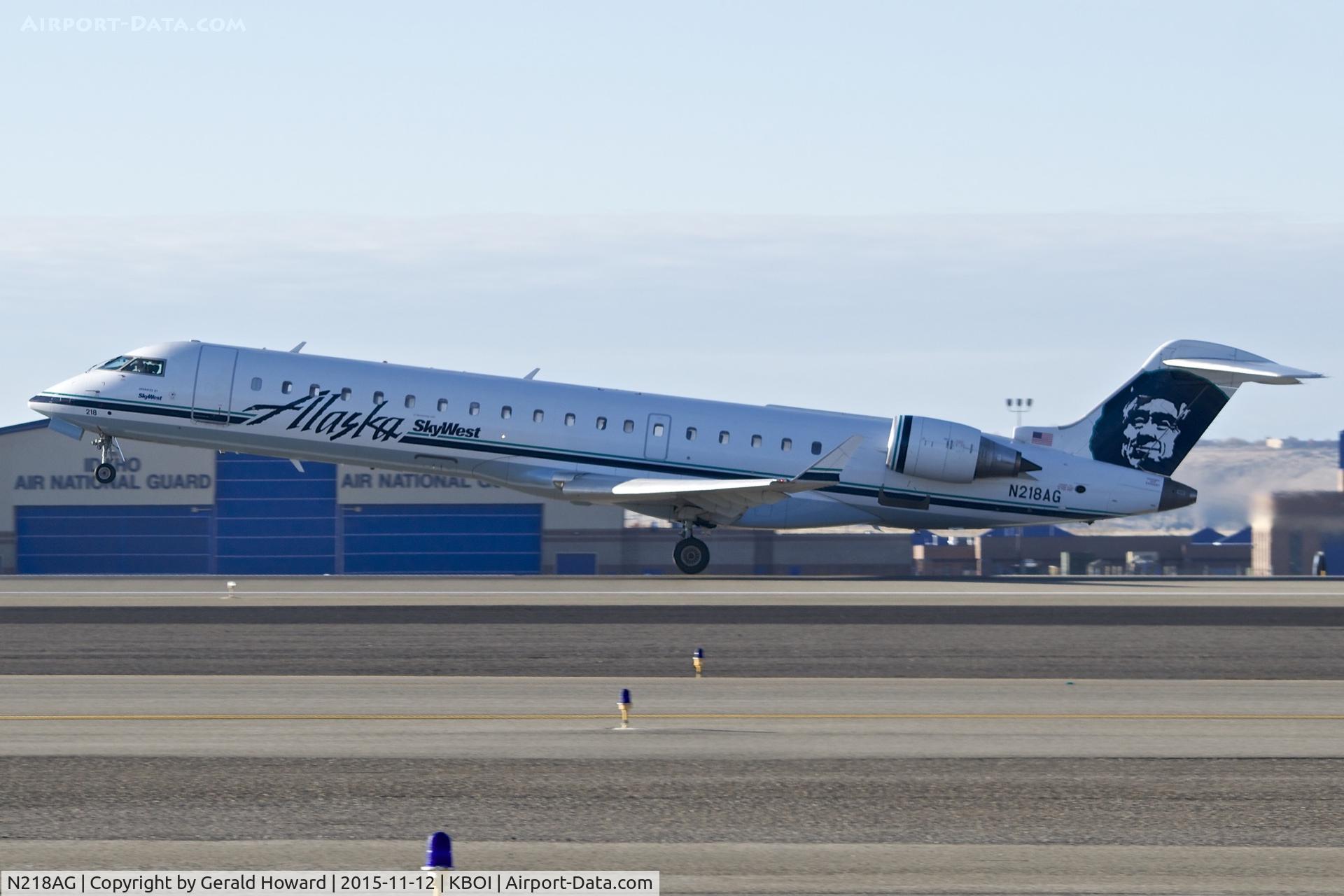 N218AG, 2005 Canadair CL-600-2C10 Regional Jet CRJ-700 C/N 10205, Take off on RWY 10L.