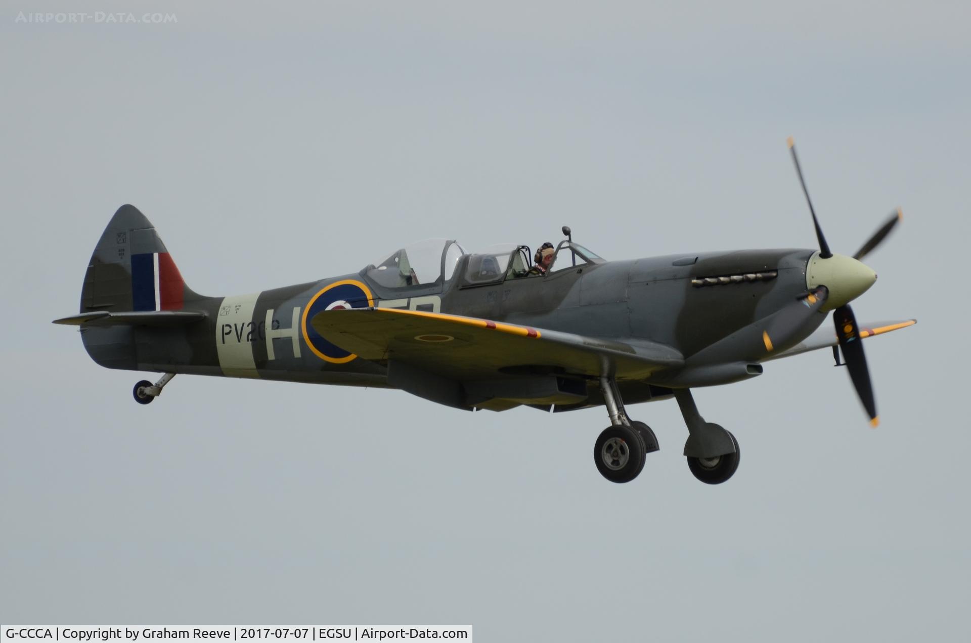 G-CCCA, 1944 Supermarine 509 Spitfire TR.IXc C/N CBAF.9590, Landing at Duxford.