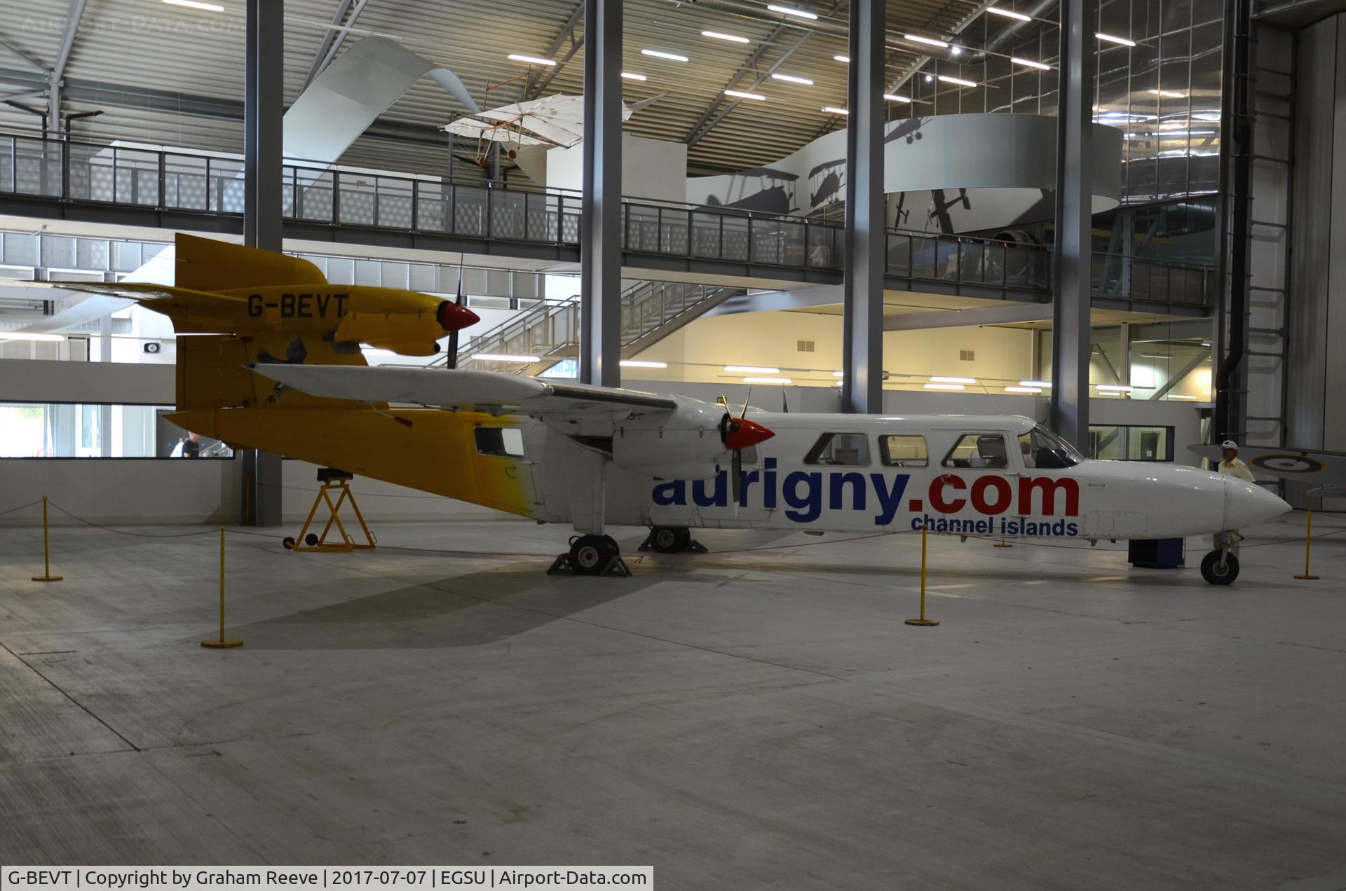 G-BEVT, 1977 Britten-Norman BN-2A Mk.III-2 Trislander C/N 1057, On display at Duxford.