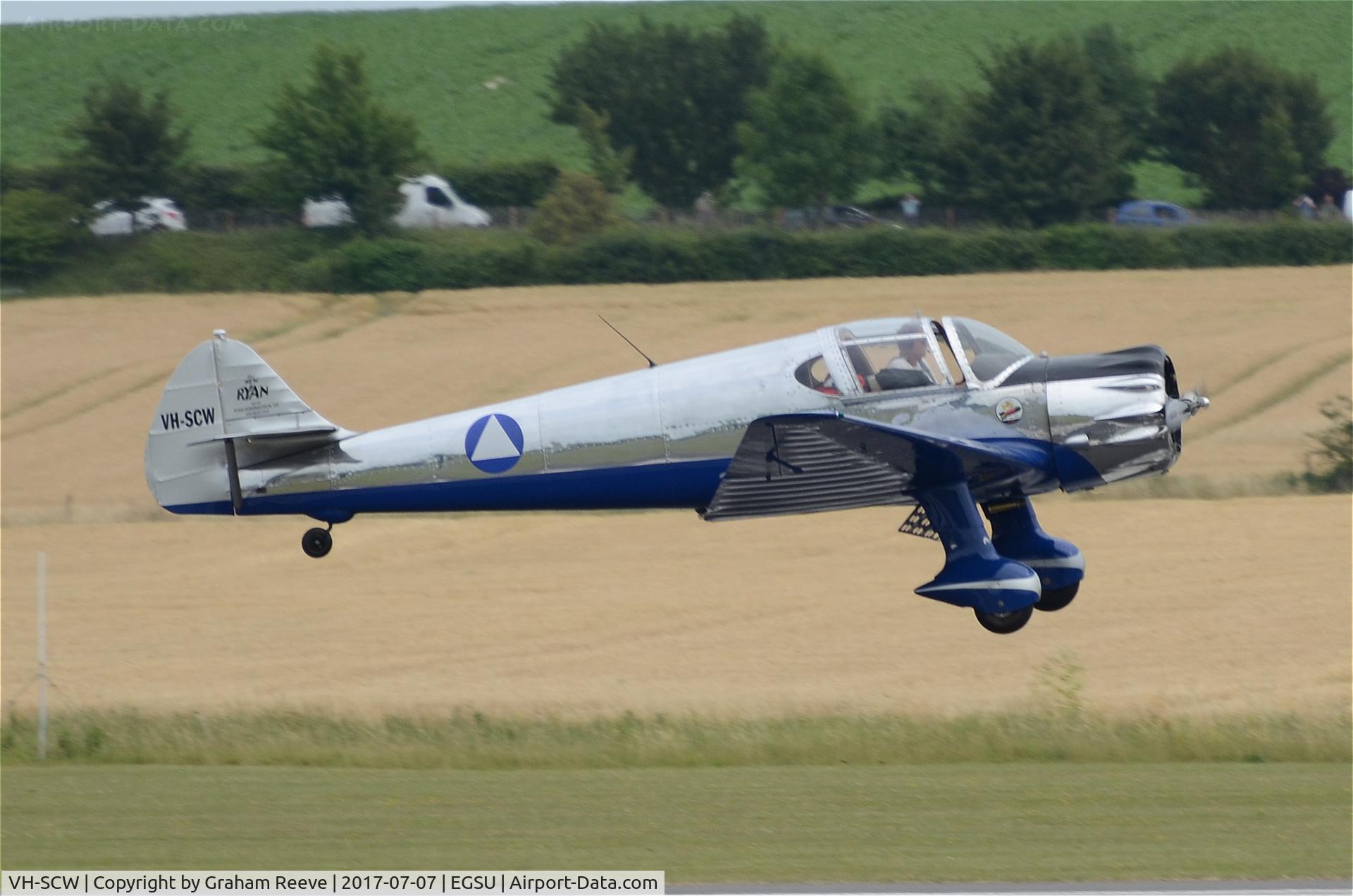 VH-SCW, 1935 Ryan Aeronautical SCW-145 C/N 211, Landing at Duxford.