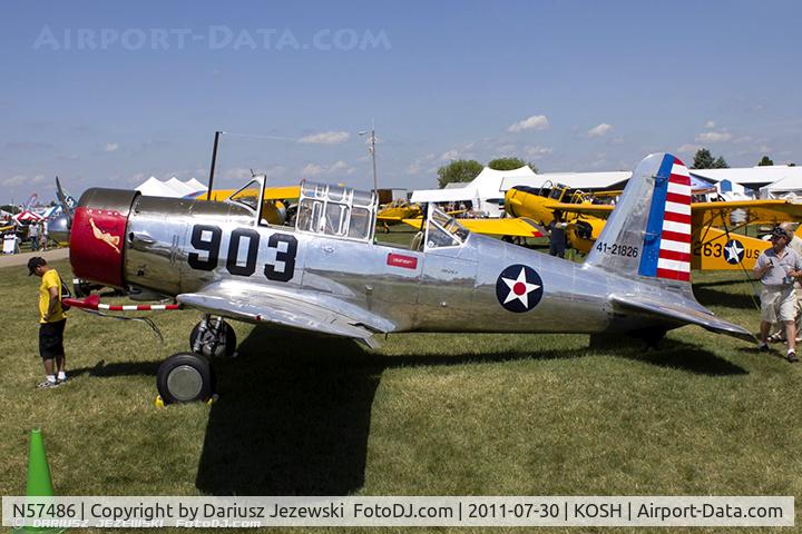 N57486, 1942 Consolidated Vultee BT-13A Valiant C/N 5665, Consolidated Vultee BT-13A Valiant Playmate CN 5665, N57486