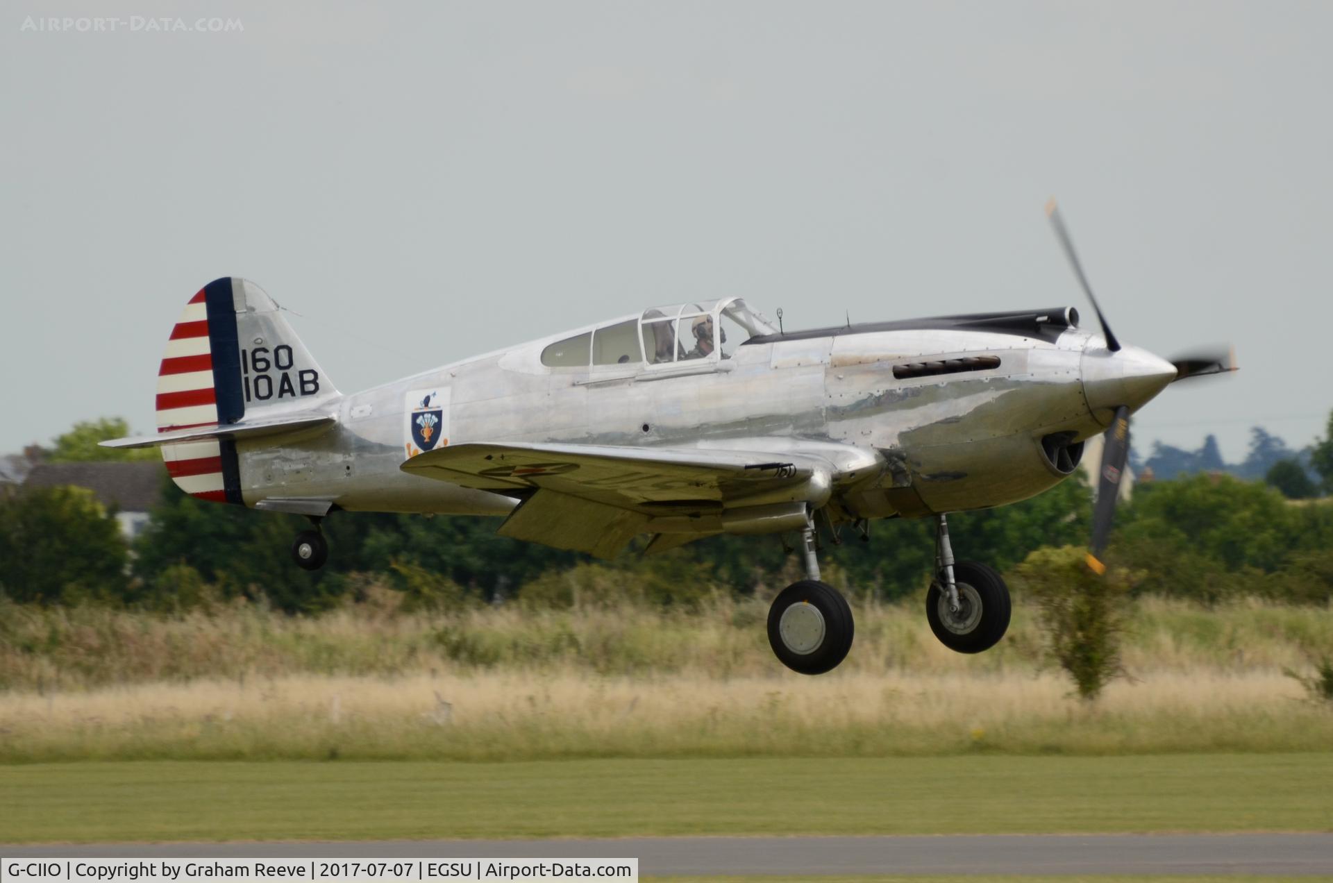 G-CIIO, 1941 Curtiss P-40C Warhawk C/N 16161, Landing at Duxford.