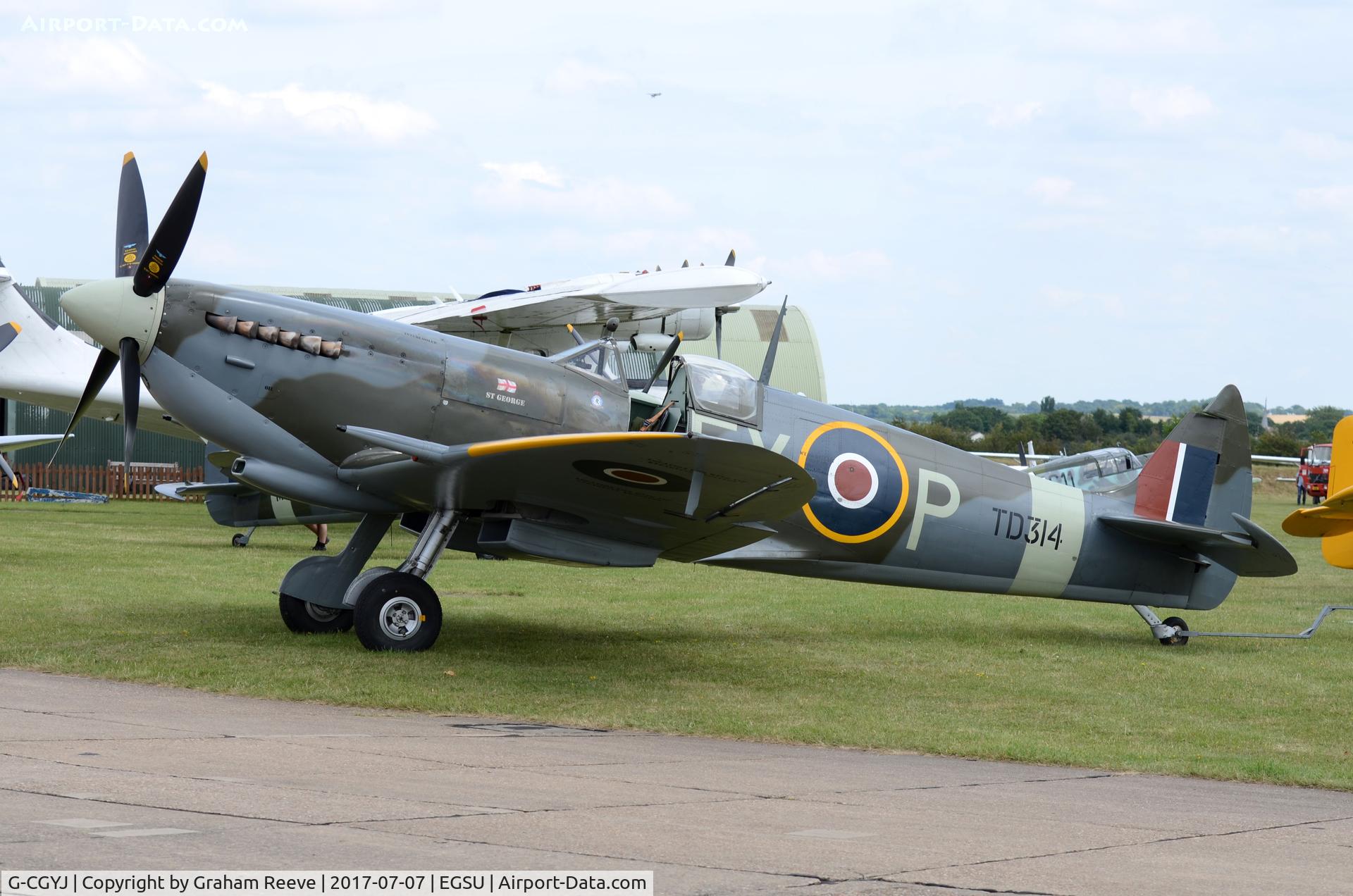 G-CGYJ, 1944 Supermarine Spitfire HFIX  (Mark IXe) C/N CBAF 10492, Parked at Duxford.