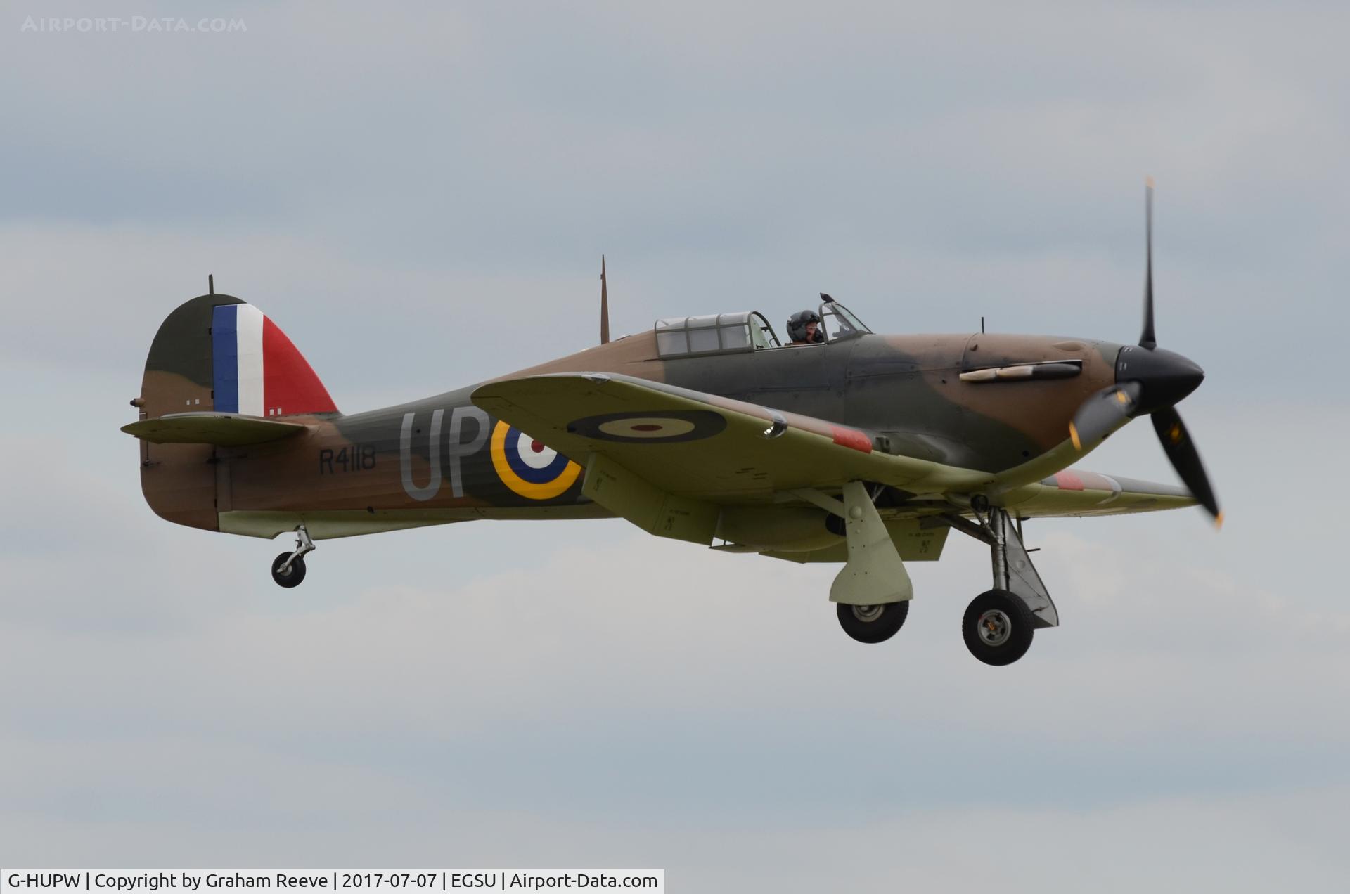 G-HUPW, 1940 Hawker Hurricane I C/N G592301, Landing at Duxford.