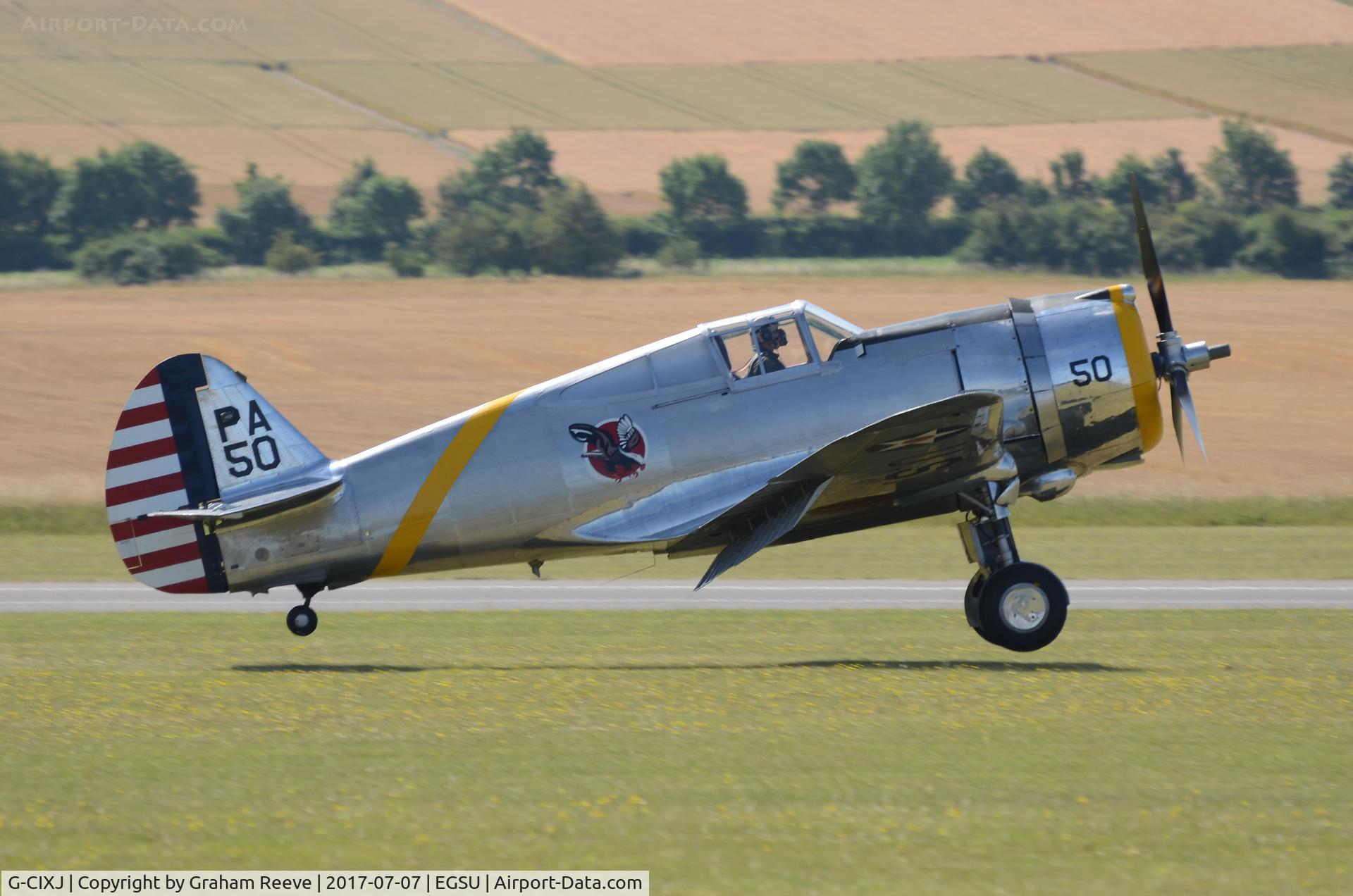 G-CIXJ, 1939 Curtiss P-36C Hawk C/N 38-210, Landing at Duxford.
