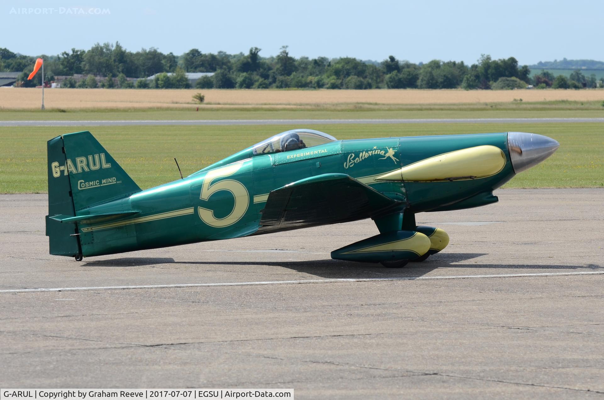 G-ARUL, 1973 LeVier Cosmic Wind C/N PFA 1511, About to depart from Duxford.