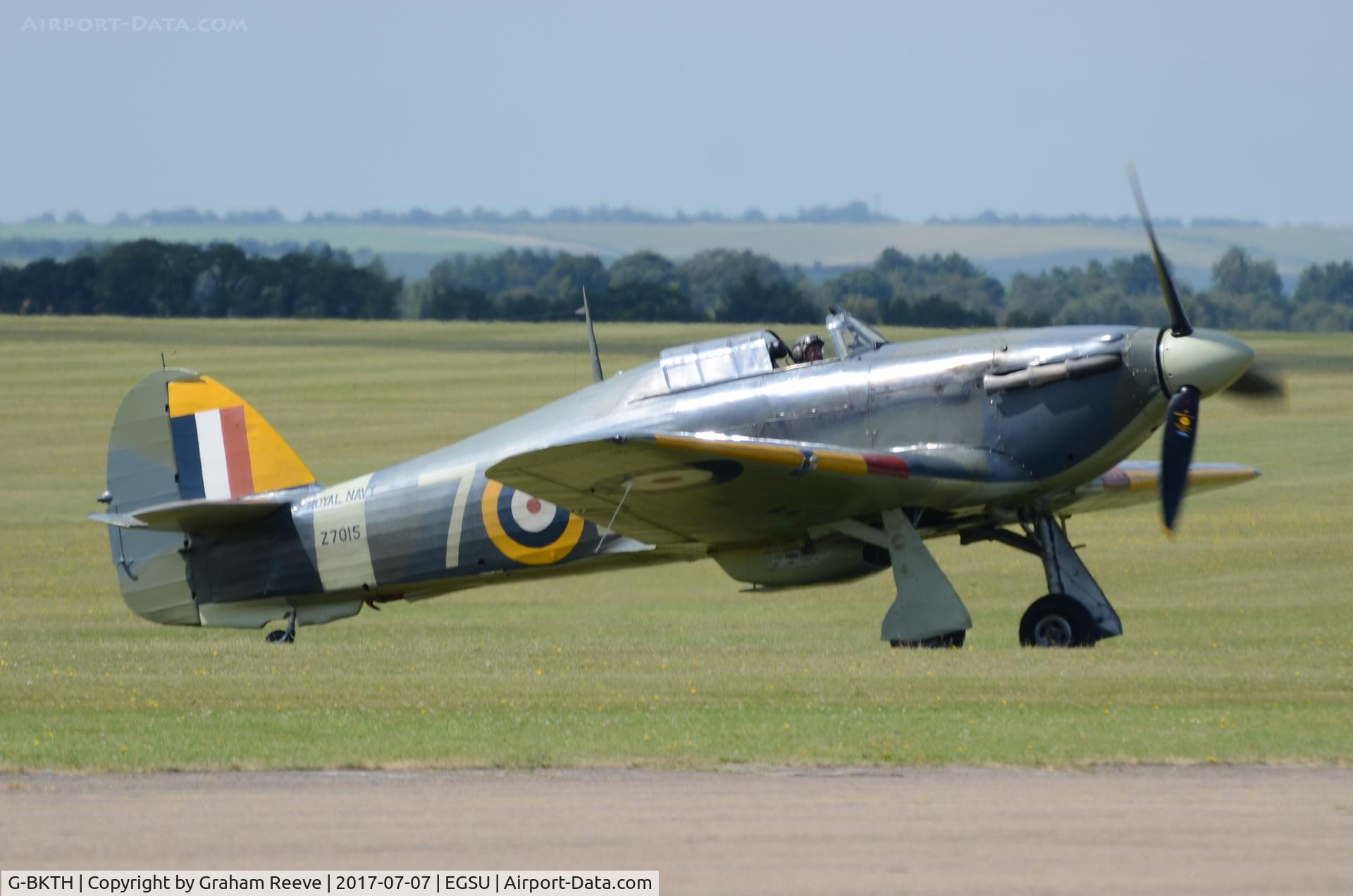 G-BKTH, 1939 Hawker (CCF) Sea Hurricane Mk1B C/N CCF/41H/4013, Just landed at Duxford.