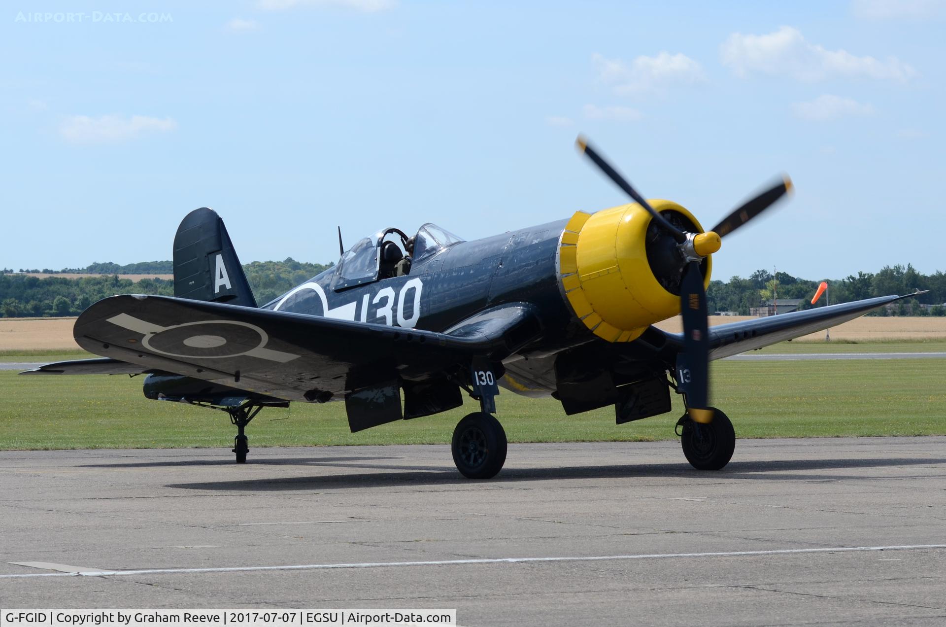 G-FGID, 1945 Goodyear FG-1D Corsair C/N 3111, About to depart from Duxford.