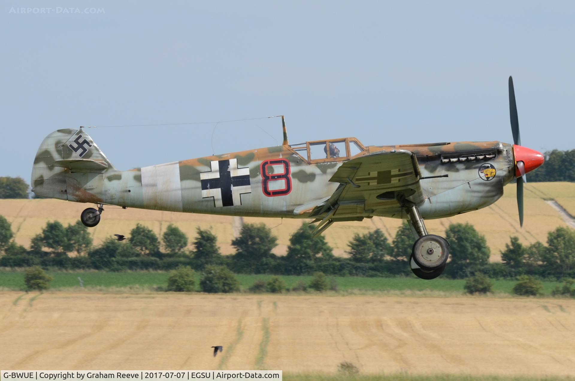G-BWUE, 1949 Hispano HA-1112-M1L Buchon C/N 172, Landing at Duxford.