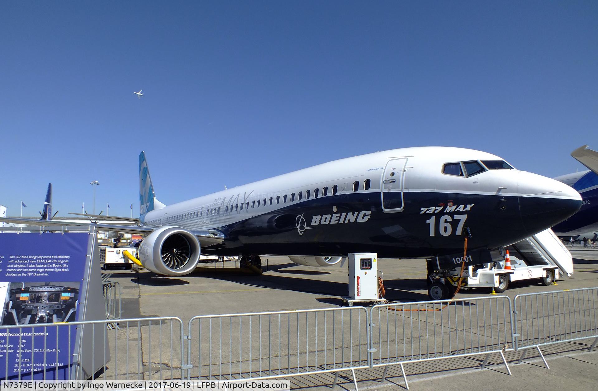 N7379E, 2017 Boeing 737-9 MAX C/N 42987, Boeing 737 MAX 9 at the Aerosalon 2017, Paris