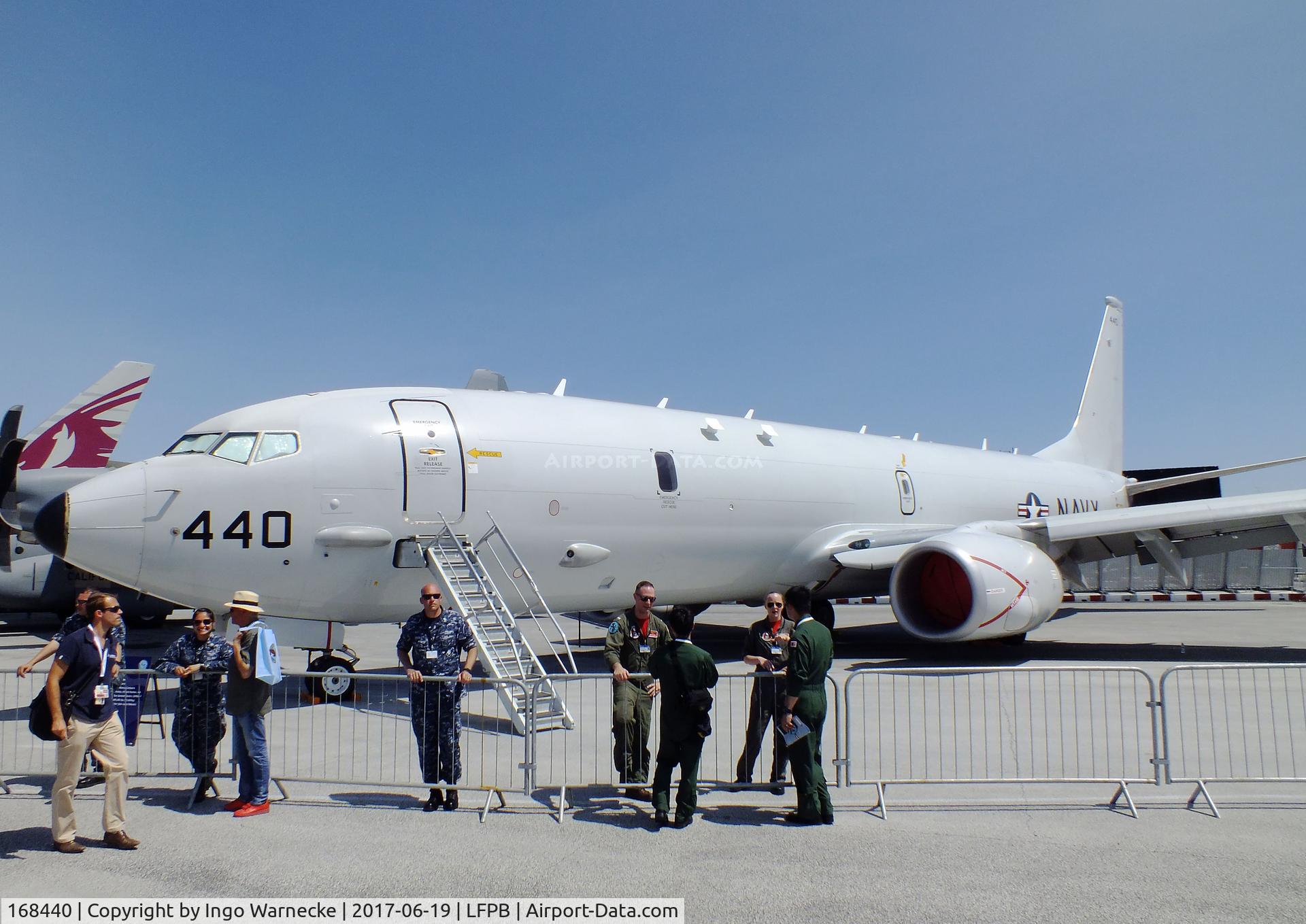 168440, 2013 Boeing P-8A Poseidon C/N 40820/4366, Boeing P-8A Poseidon of the USN at the Aerosalon 2017, Paris