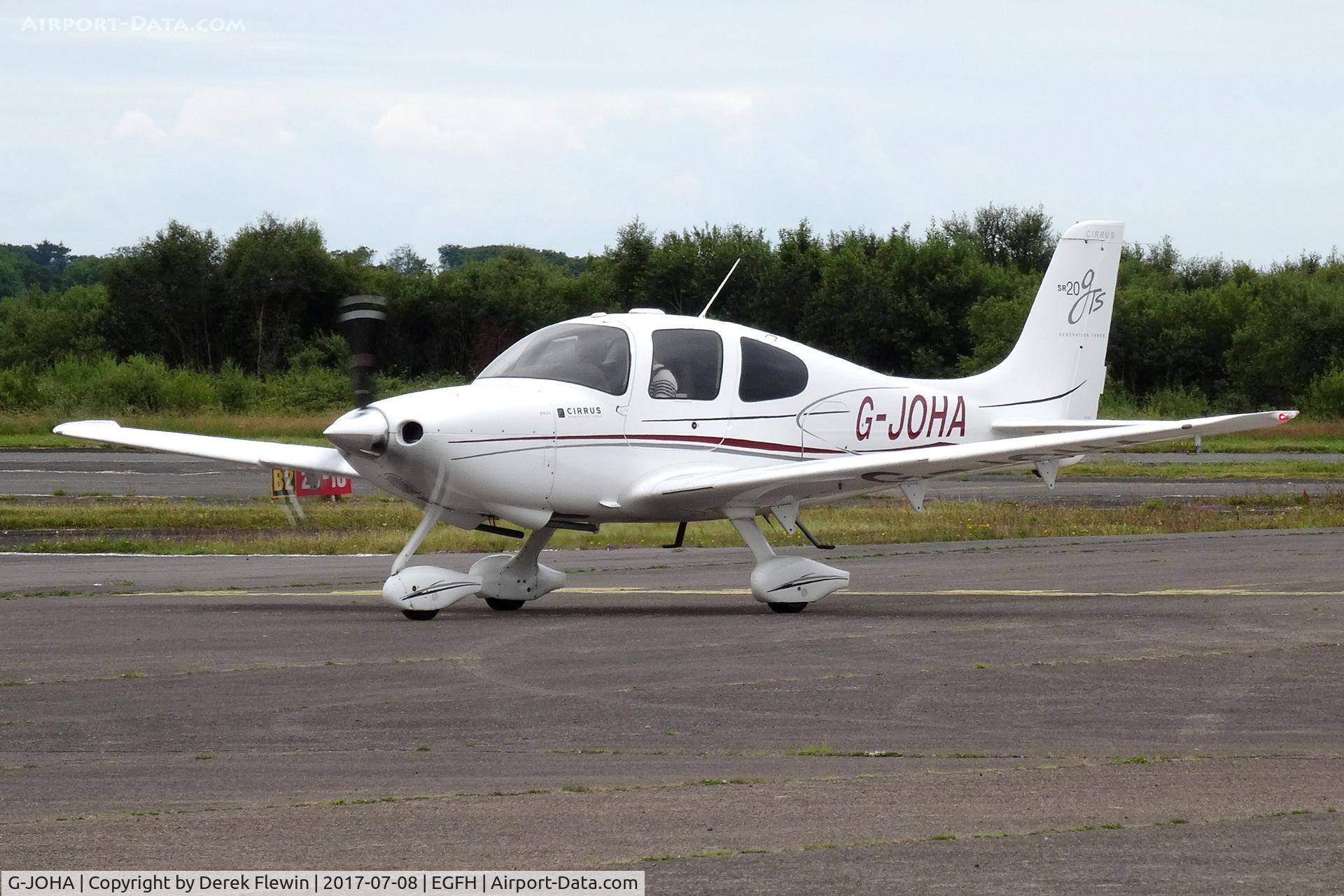 G-JOHA, 2008 Cirrus SR20 G3 GTS C/N 1968, G3 GTS, Elstree Hertfordshire based, previously N196PG, seen taxxing in.