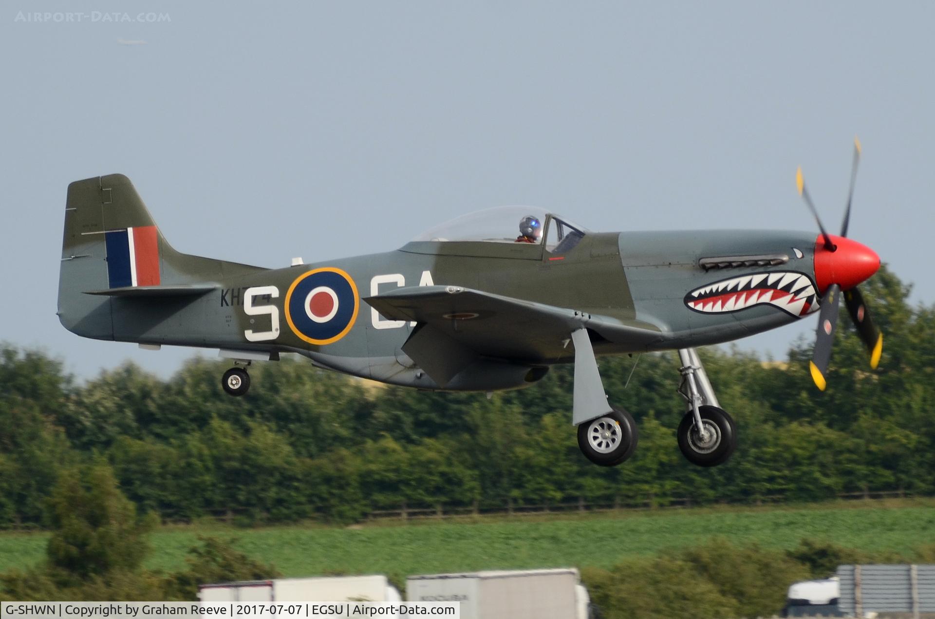 G-SHWN, 1944 North American P-51D Mustang C/N 122-40417, Landing at Duxford.