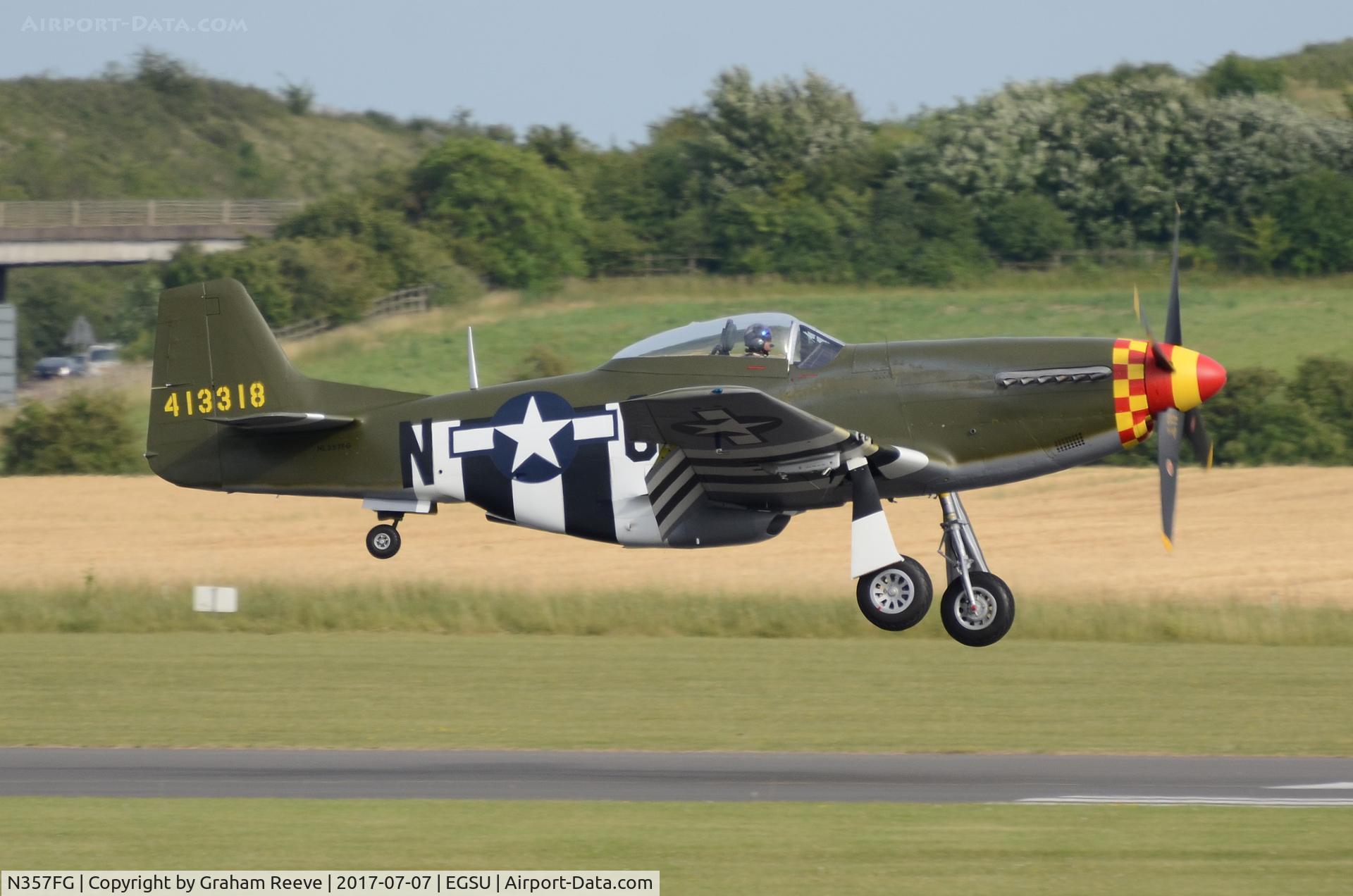 N357FG, 1944 North American P-51D C/N 44-12139, Landing at Duxford.