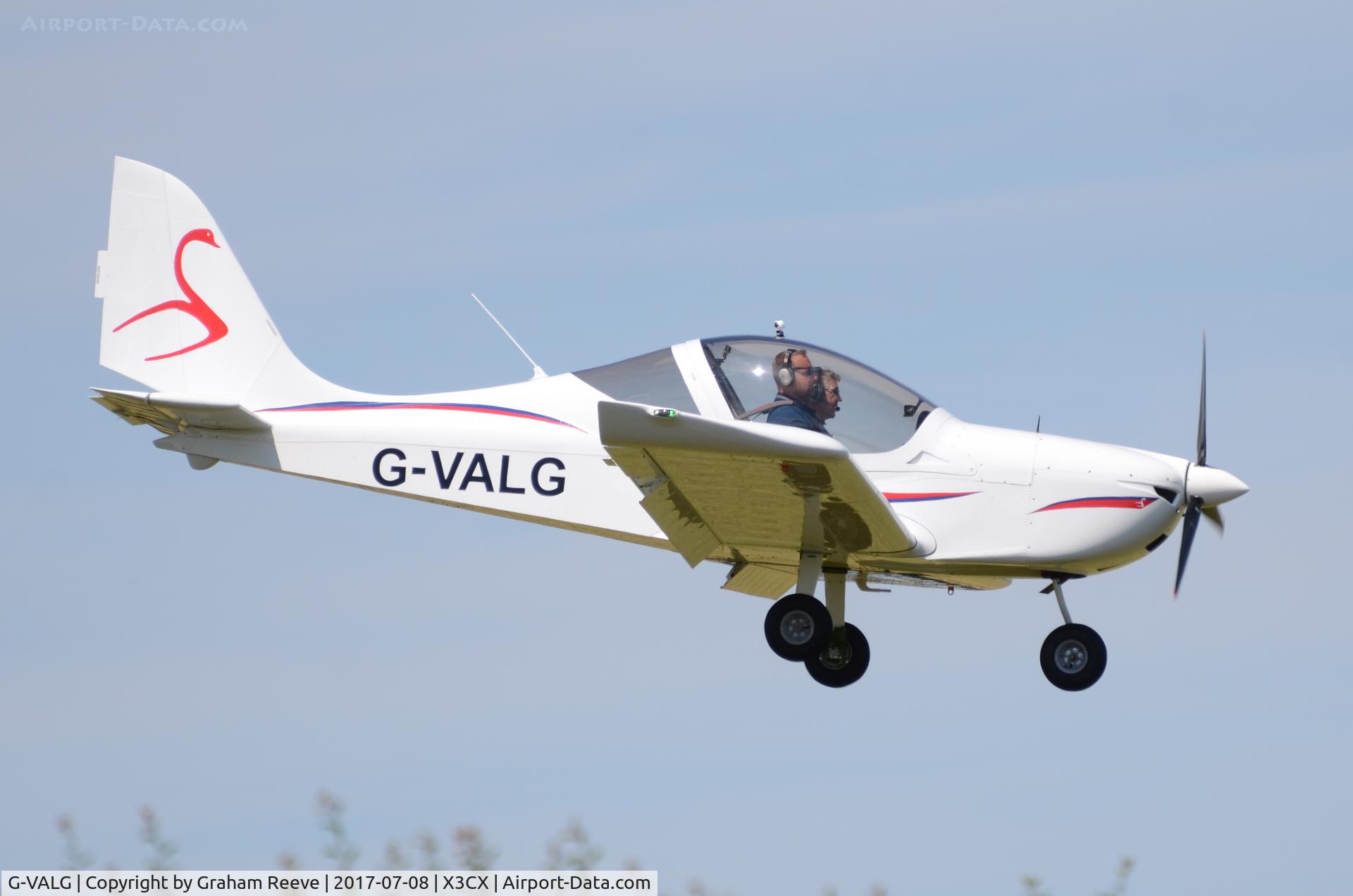 G-VALG, 2017 Evektor EV-97 Eurostar SL C/N 2016-4240, Landing at Northrepps.
