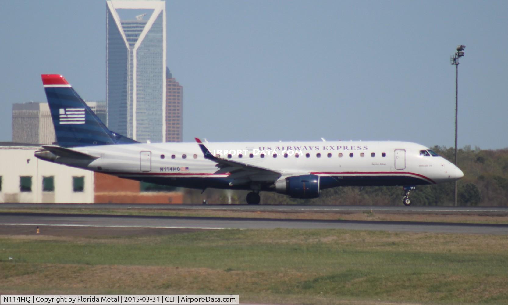 N114HQ, 2007 Embraer 175LR (ERJ-170-200LR) C/N 17000179, US Airways
