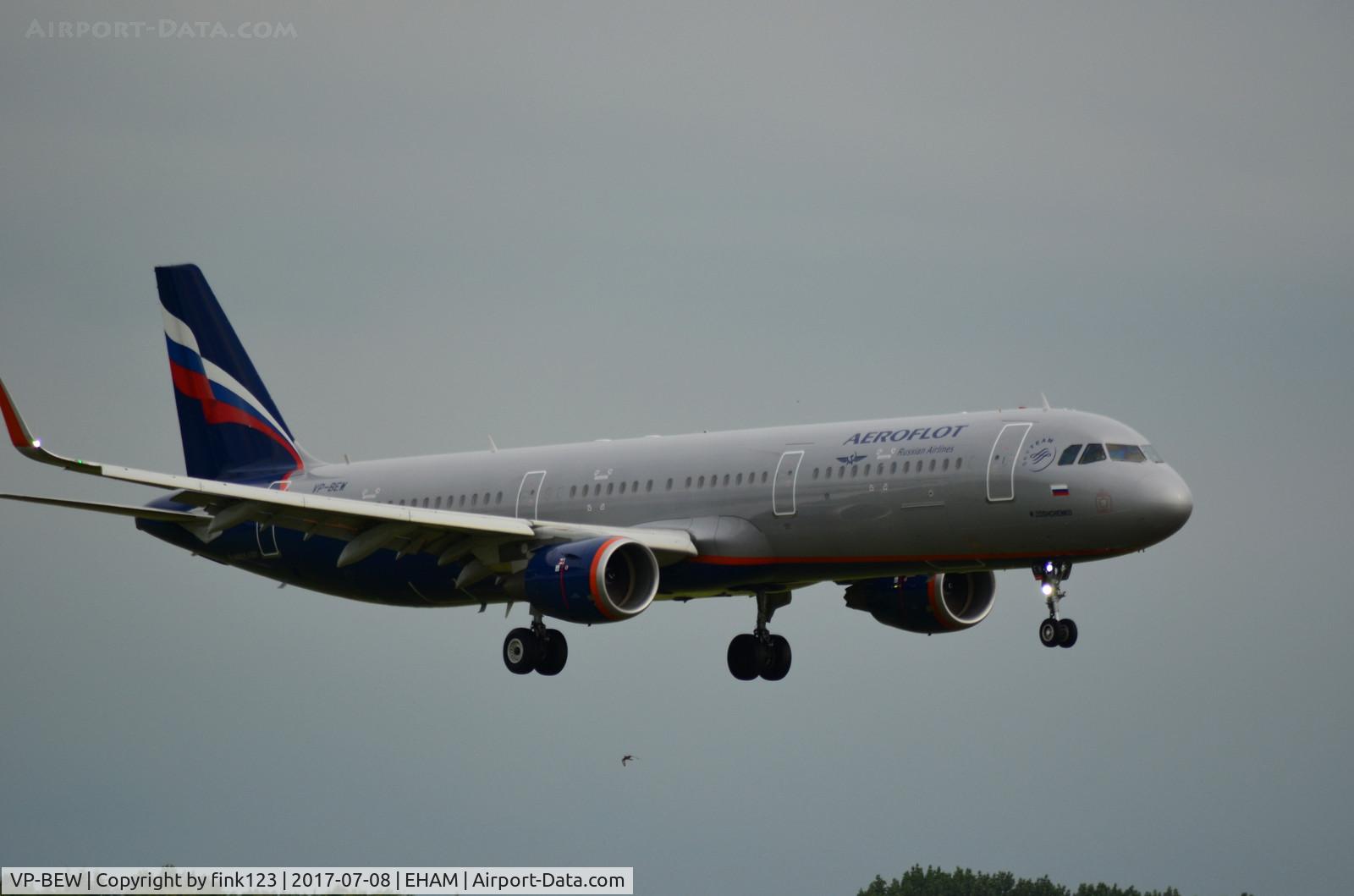 VP-BEW, 2016 Airbus A321-211 C/N 7072, AEROFLOT A321