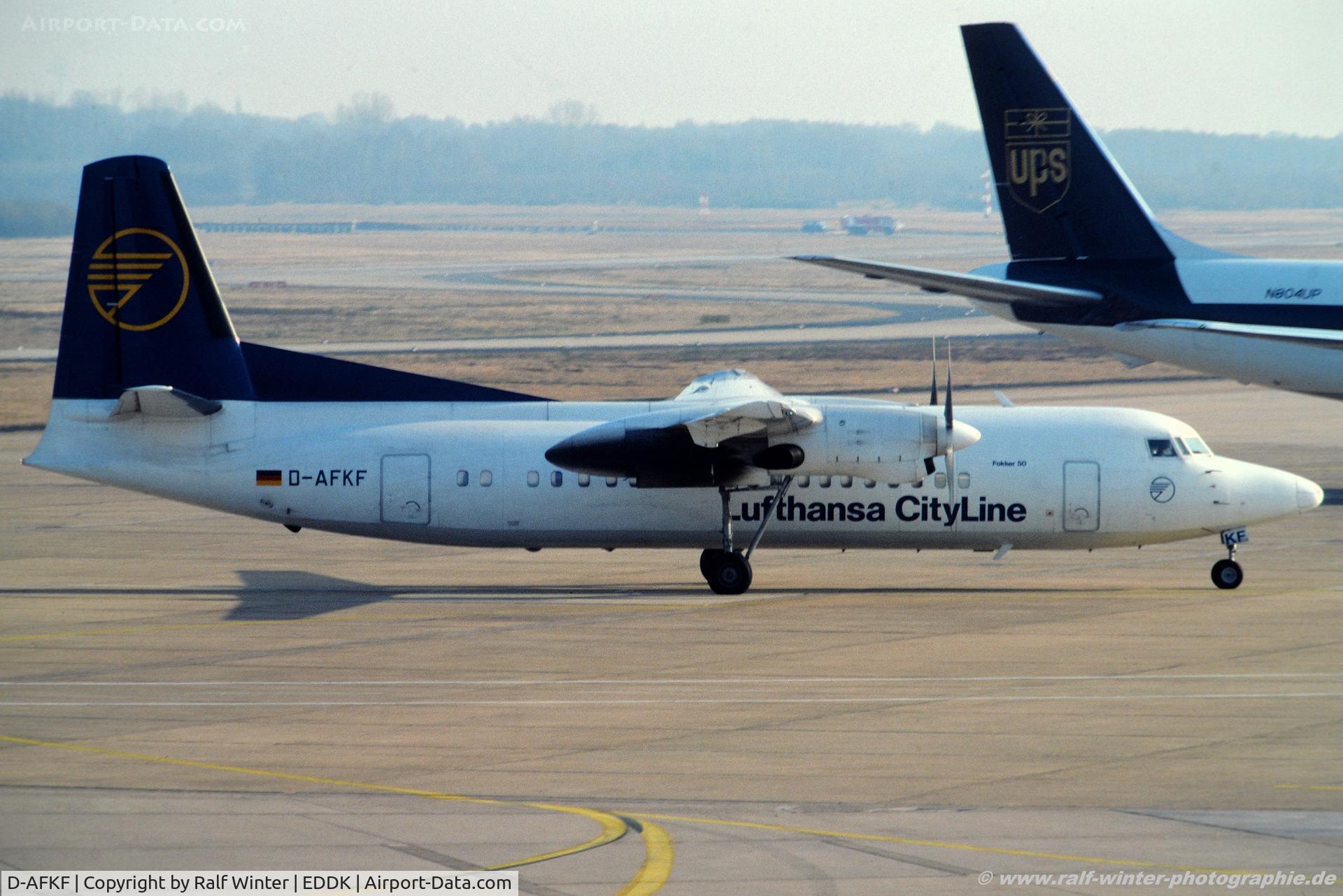 D-AFKF, 1988 Fokker 50 C/N 20141, Fokker 50 F27 Mark 050 - Lufthansa CityLine - 20141 - D-AFKF - 02.2003 - CGN
