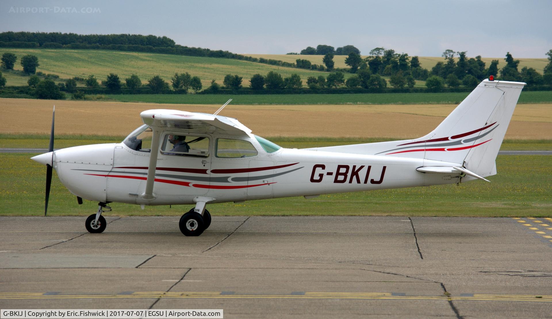 G-BKIJ, 1972 Reims F172M Skyhawk Skyhawk C/N 0920, x. G-BKIJ preparing to depart Duxford Airfield, July 2017.