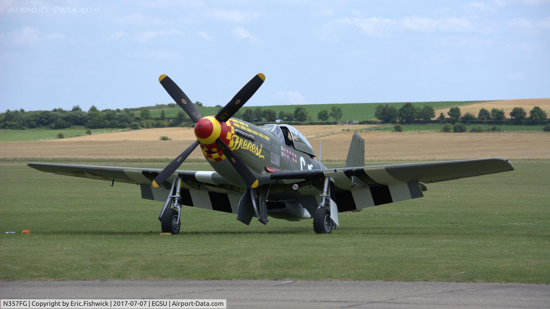 N357FG, 1944 North American P-51D C/N 44-12139, 3. 'Frenesi' on the eve of The Flying Legends Airshow, July 2017.