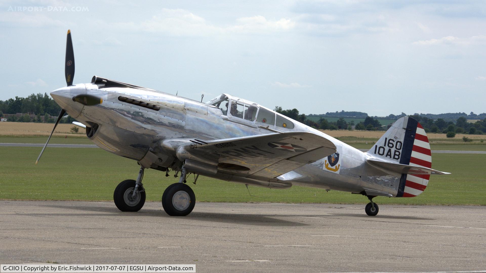 G-CIIO, 1941 Curtiss P-40C Warhawk C/N 16161, 3. 16010AB on the eve of The Flying Legends Airshow, July 2017.