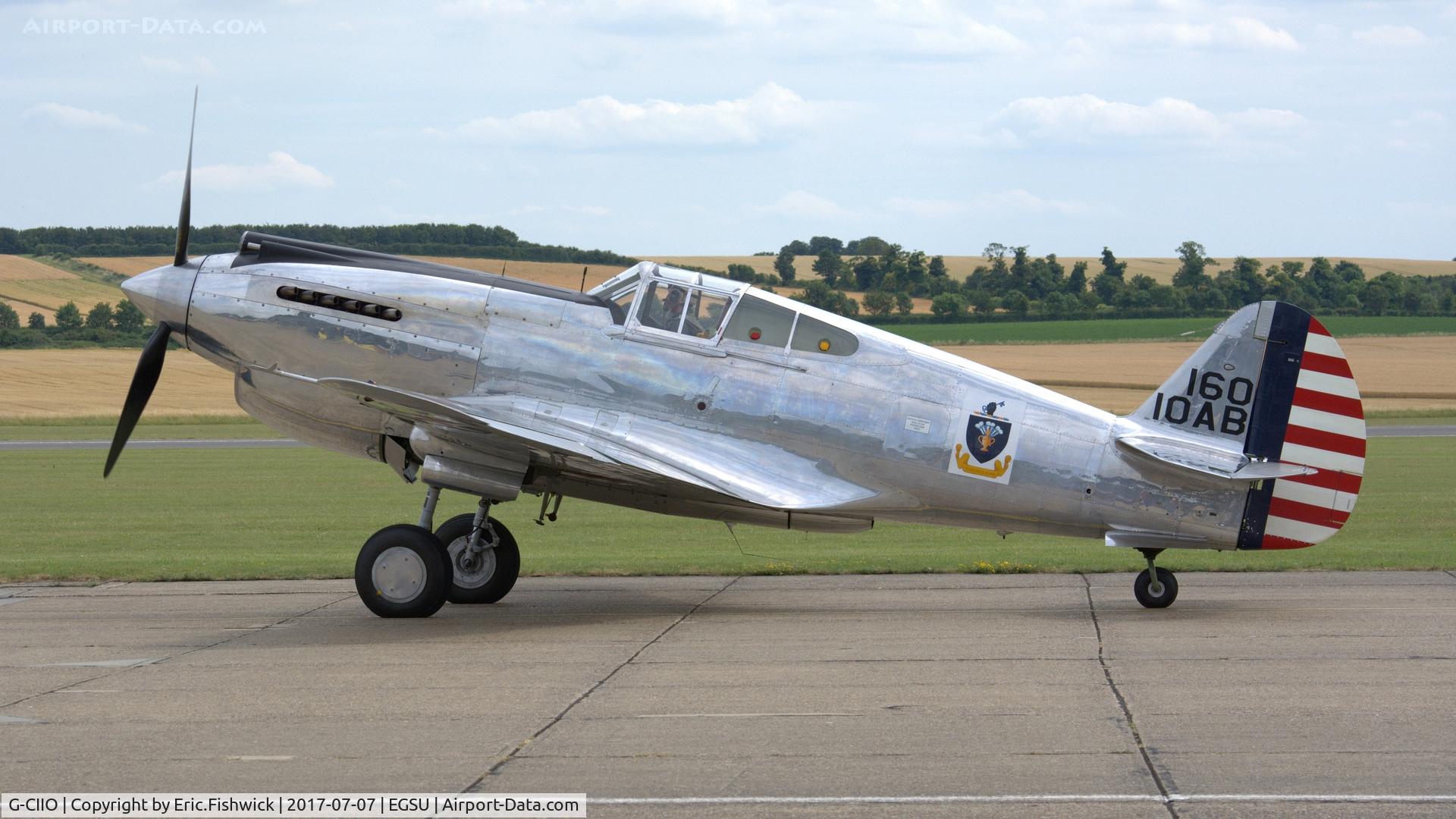 G-CIIO, 1941 Curtiss P-40C Warhawk C/N 16161, 1. 16010AB  on the eve of The Flying Legends Airshow, July 2017.
