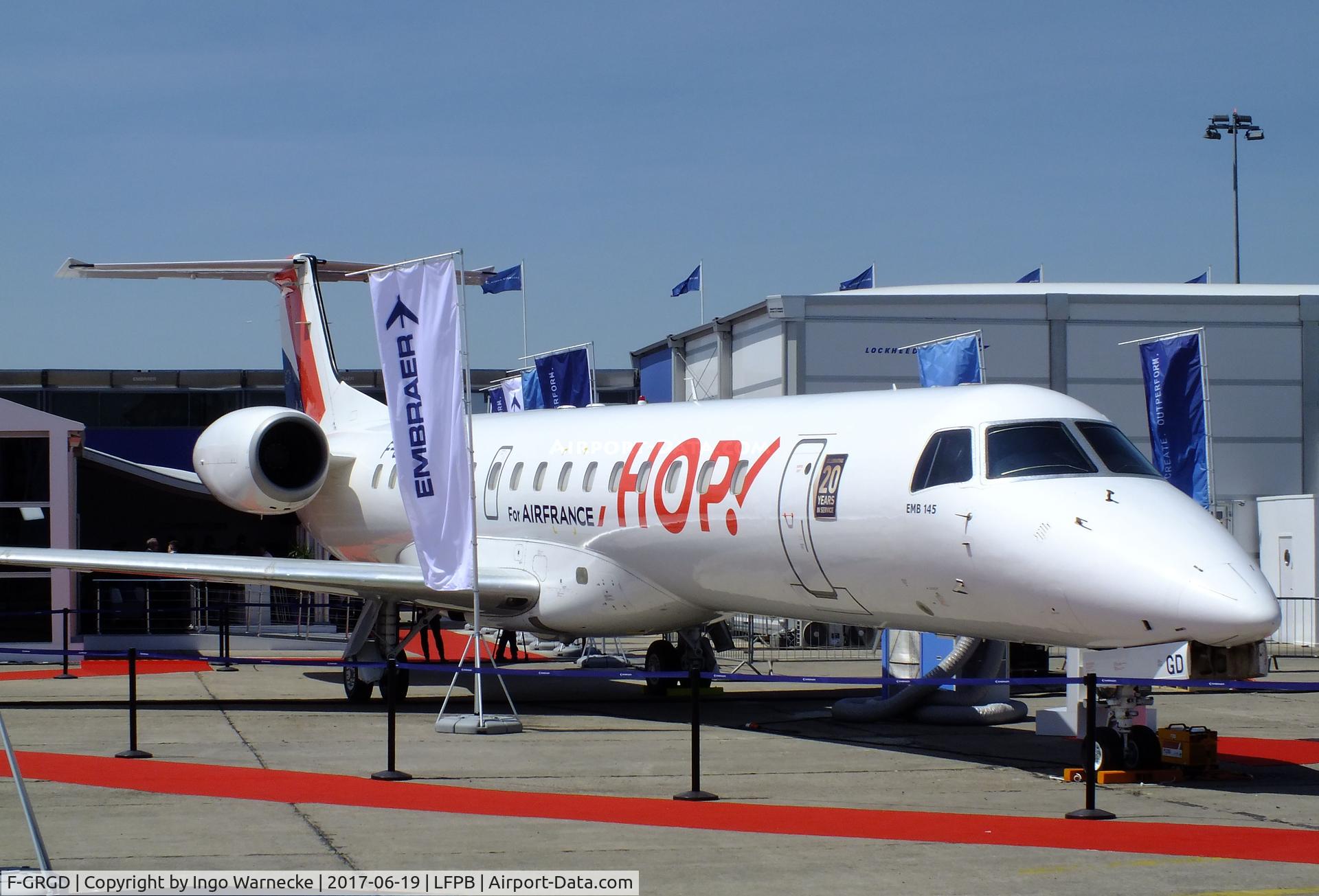 F-GRGD, 1998 Embraer EMB-145EU (ERJ-145EU) C/N 145043, EMBRAER EMB-145EU (ERJ-145EU) of HOP at the Aerosalon 2017, Paris