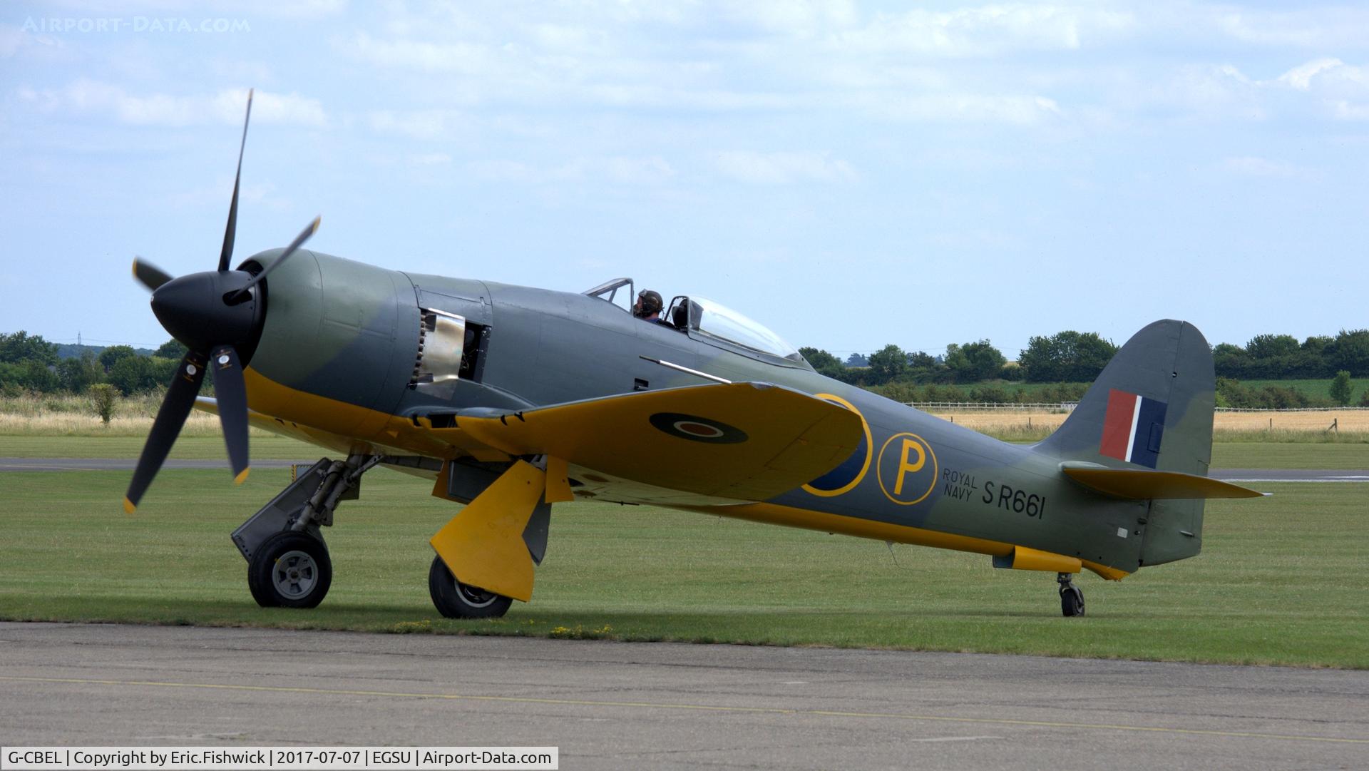 G-CBEL, 1953 Hawker Fury FB11 C/N 37539, 3. G-CBEL on the eve of The Flying Legends Airshow, July 2017.